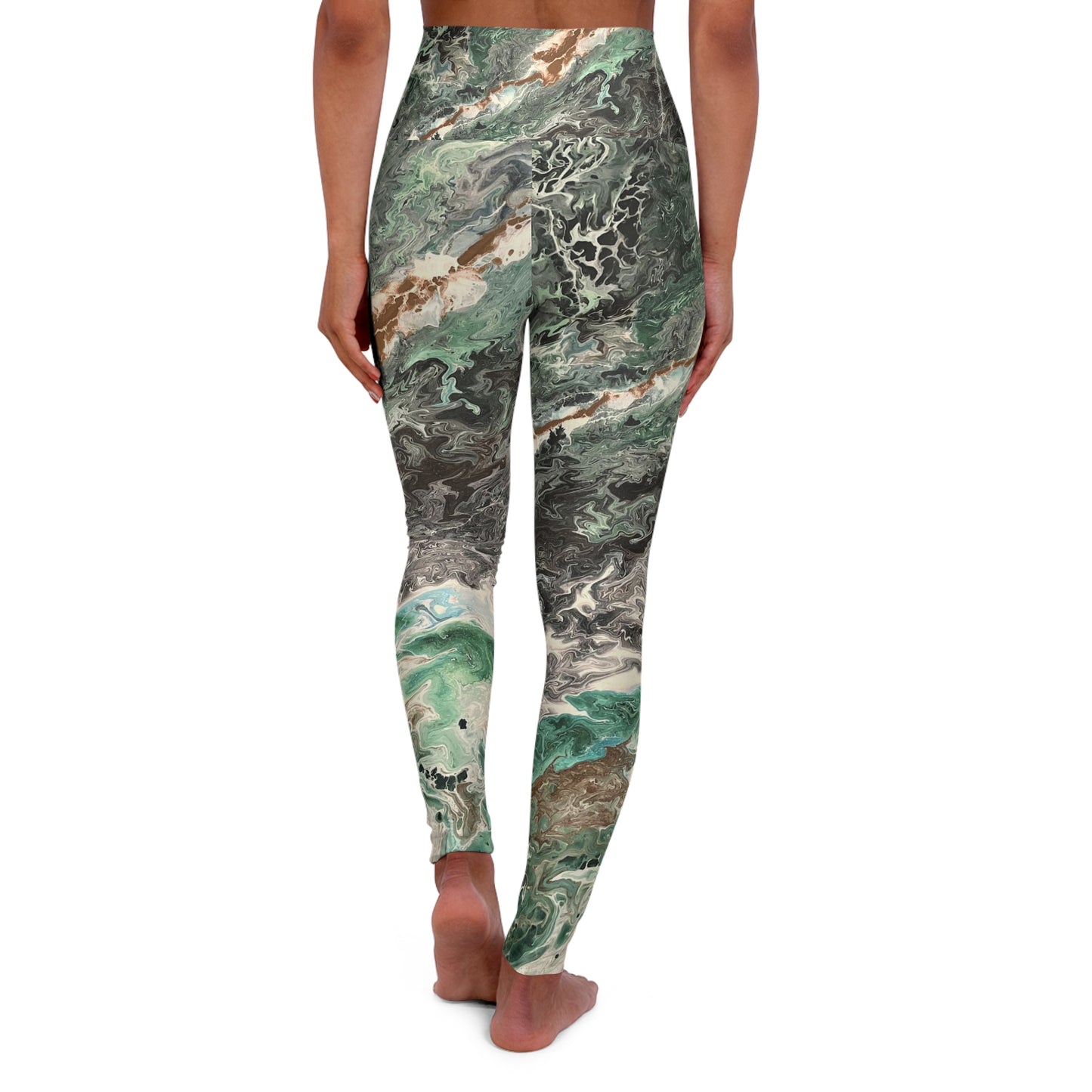 Emerald Swirl High Waisted Yoga Leggings
