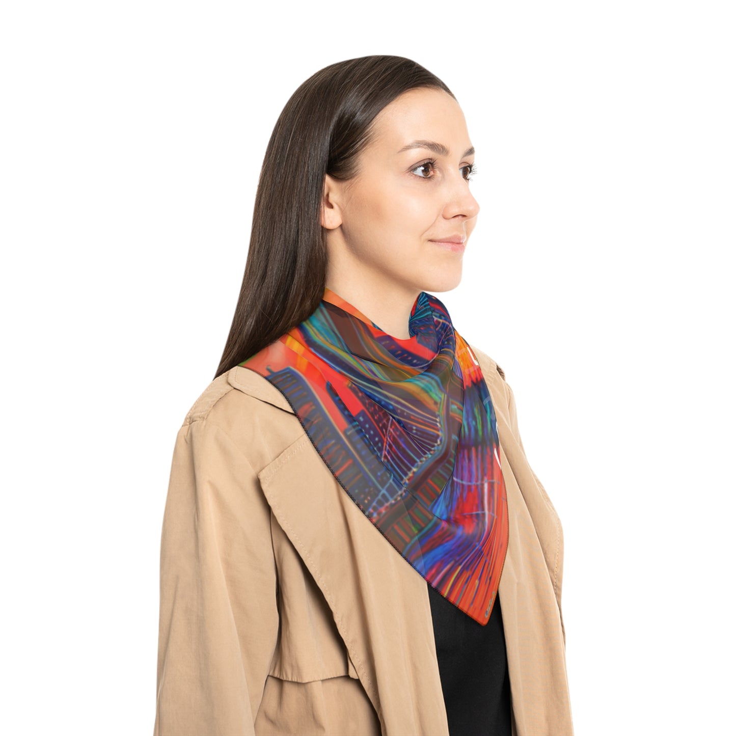 San Francisco Skyline Reflections Poly Scarf