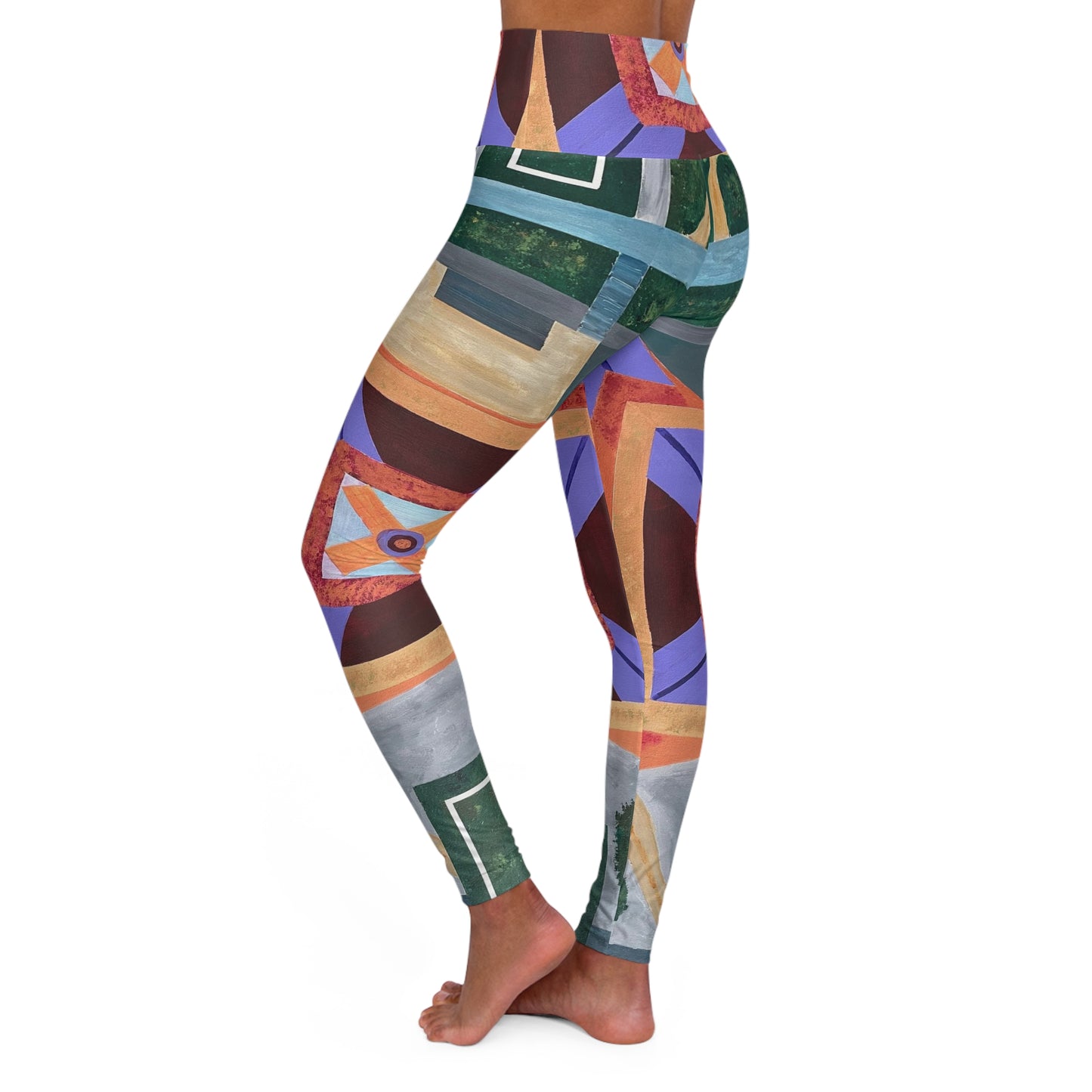 Paris Abstract High Waisted Yoga Leggings