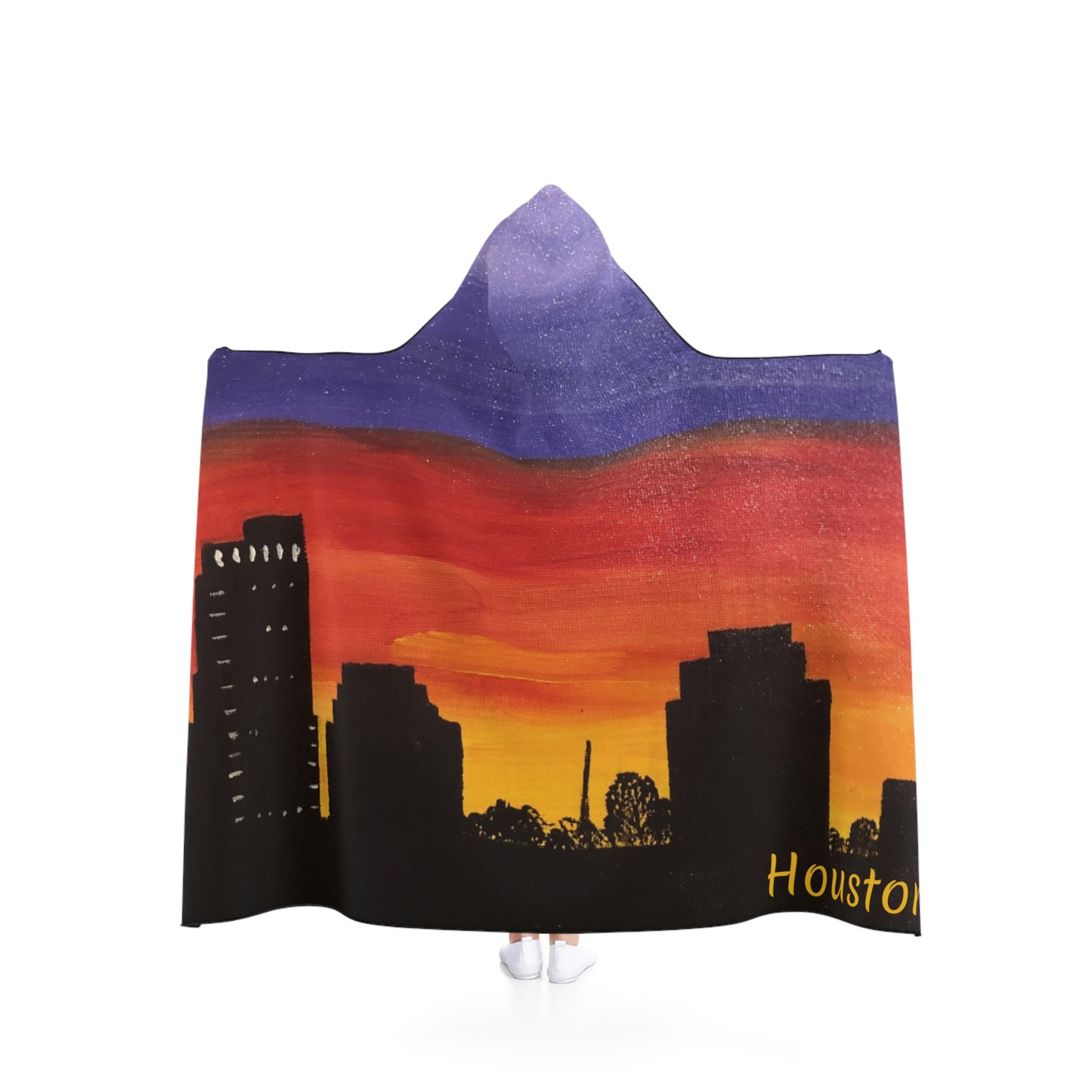 Sunset over Houston Skyline Youth Hooded Blanket | Houston Texas