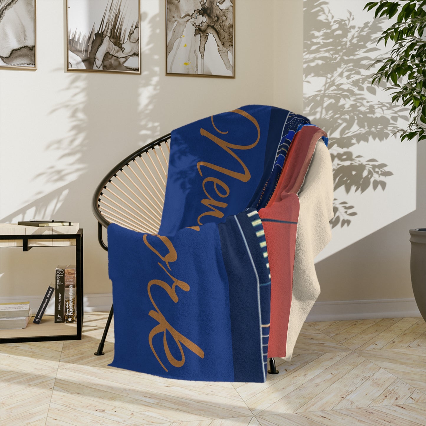 New York City Skyline Velveteen Minky Blanket