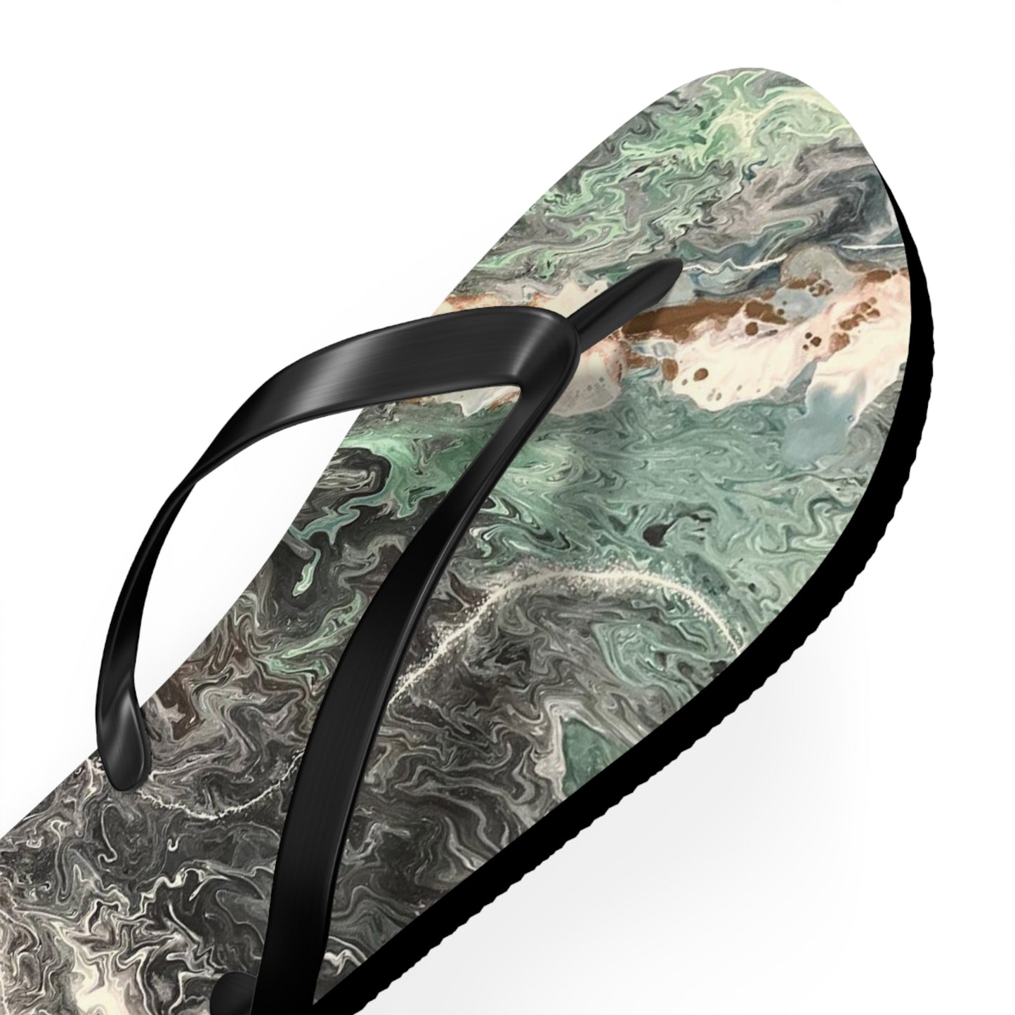 Emerald Swirl Flip Flops
