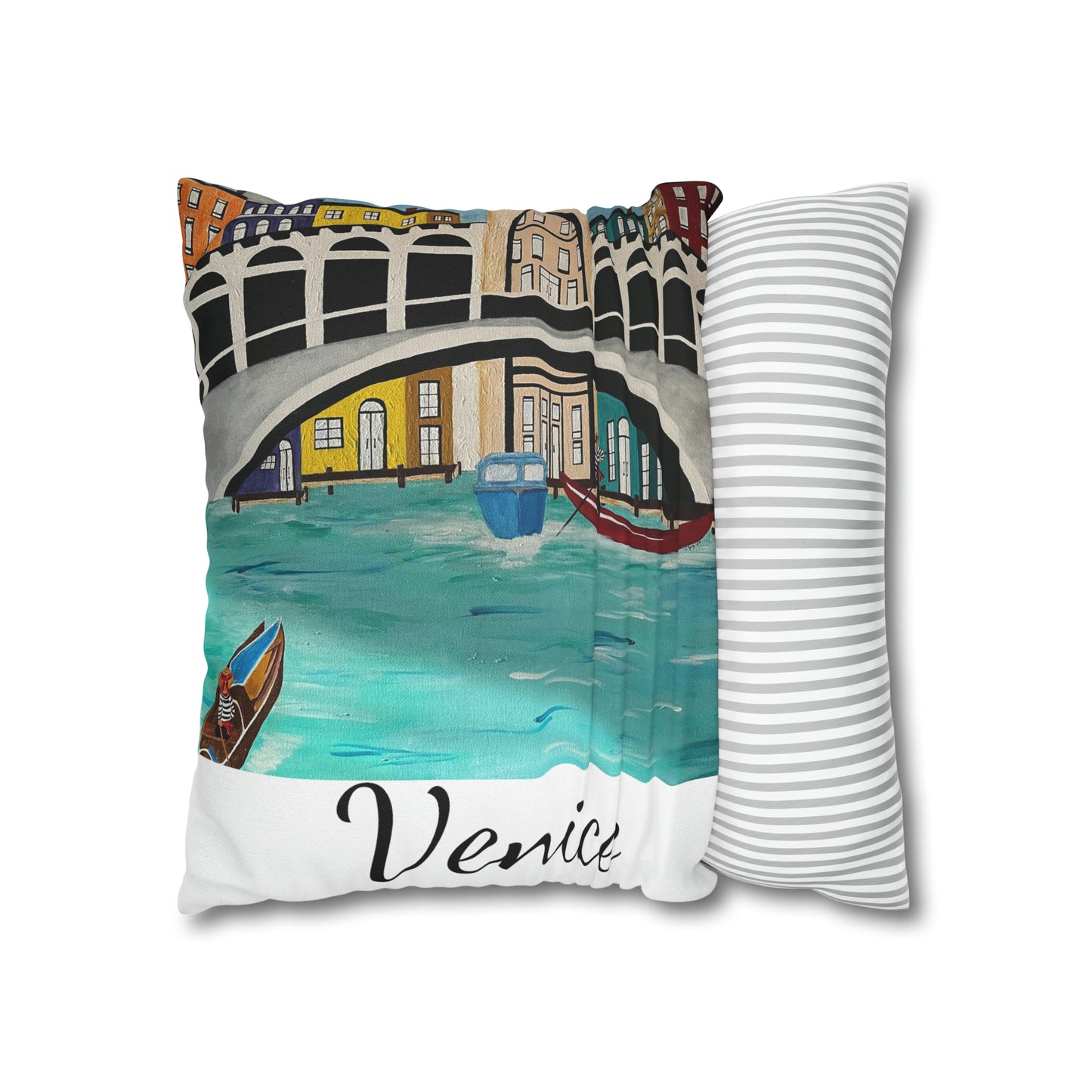 Venice Italy Pillow Cover  (White)