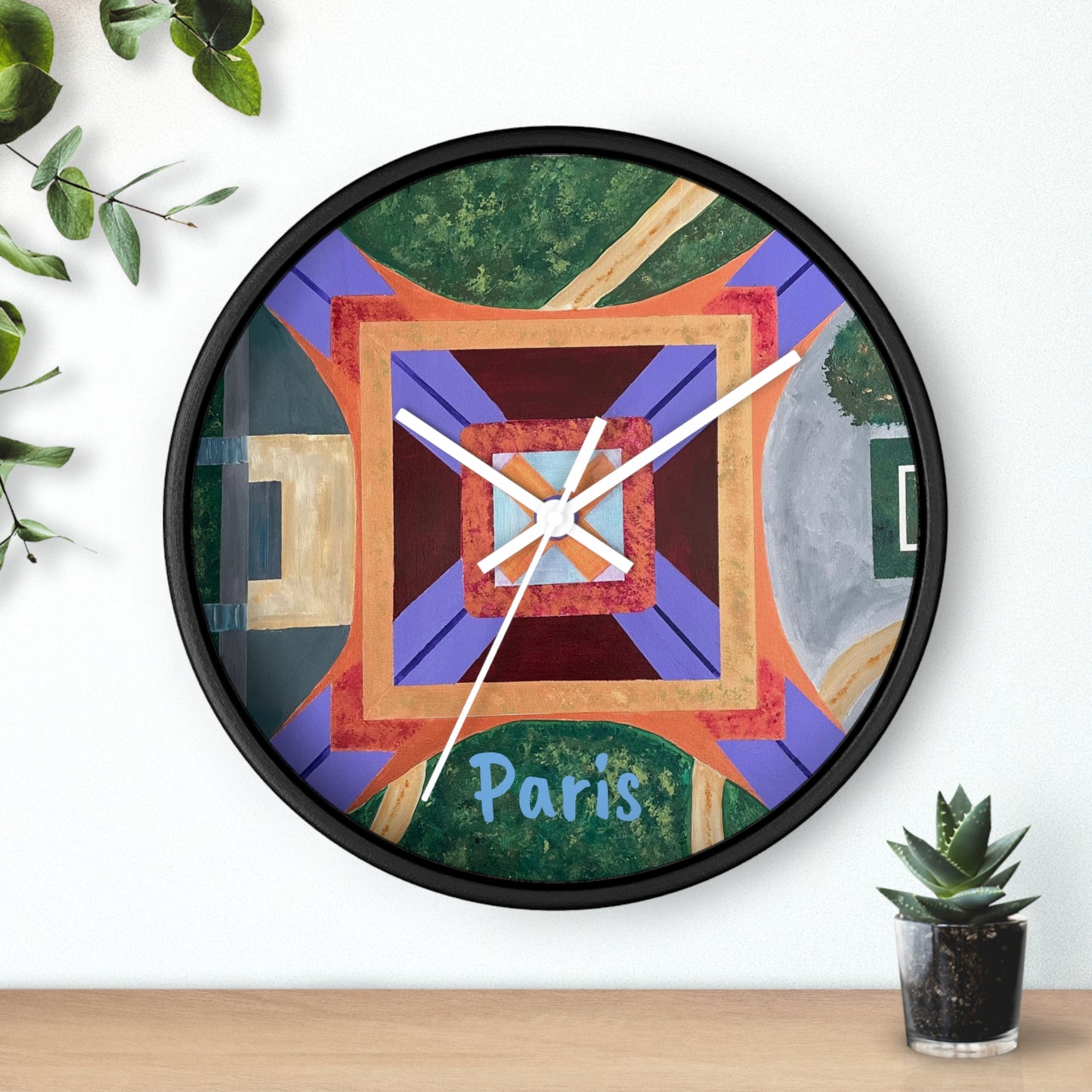 Paris Abstract Eiffel Tower Wall Clock