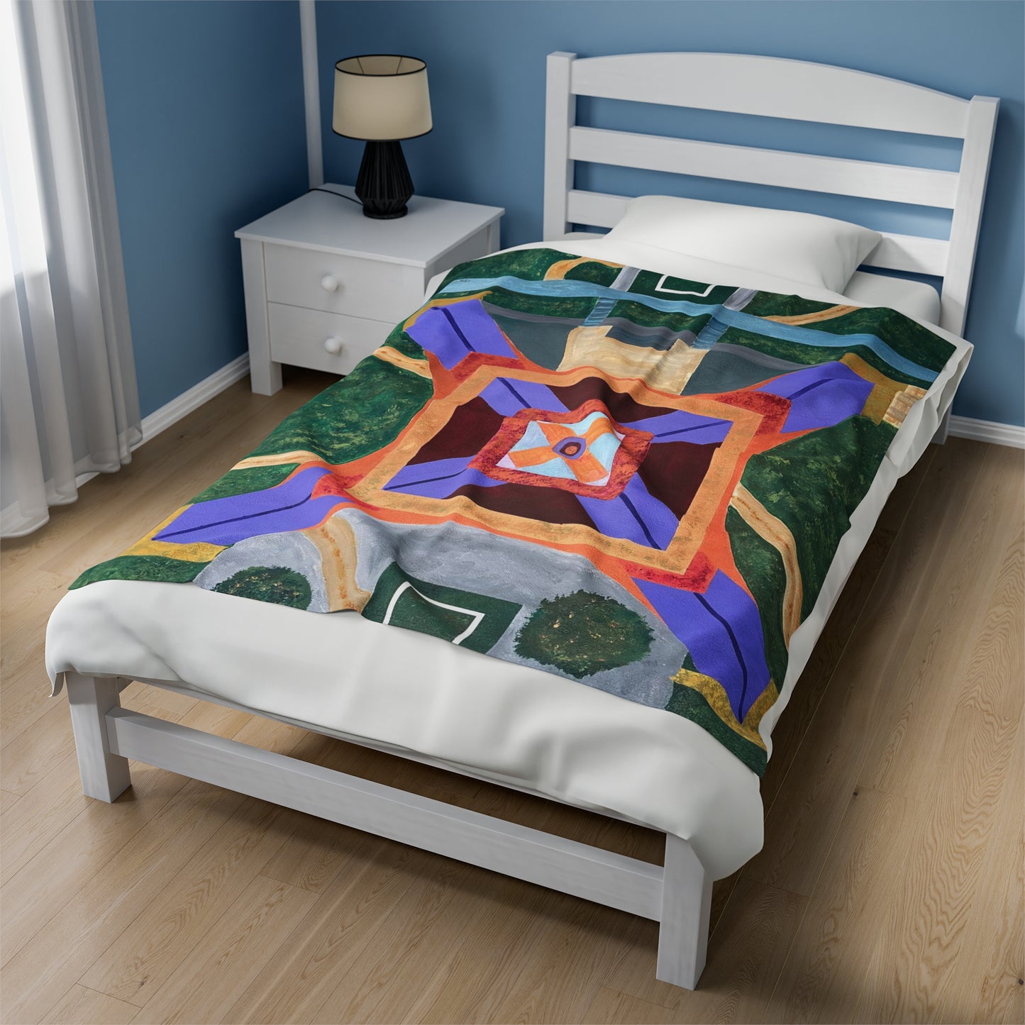 Paris Abstract Eiffel Tower Velveteen Plush Blanket