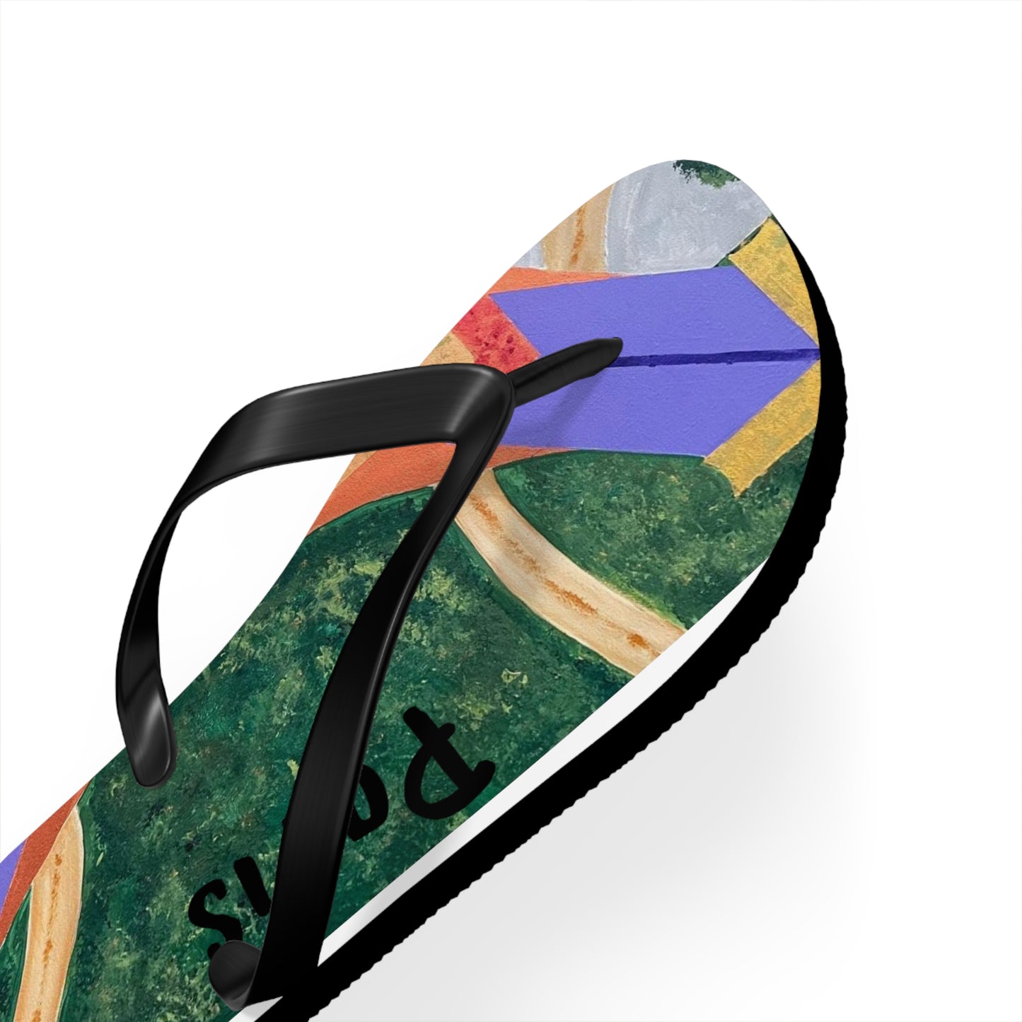 Paris Abstract Eiffel Tower Flip Flops