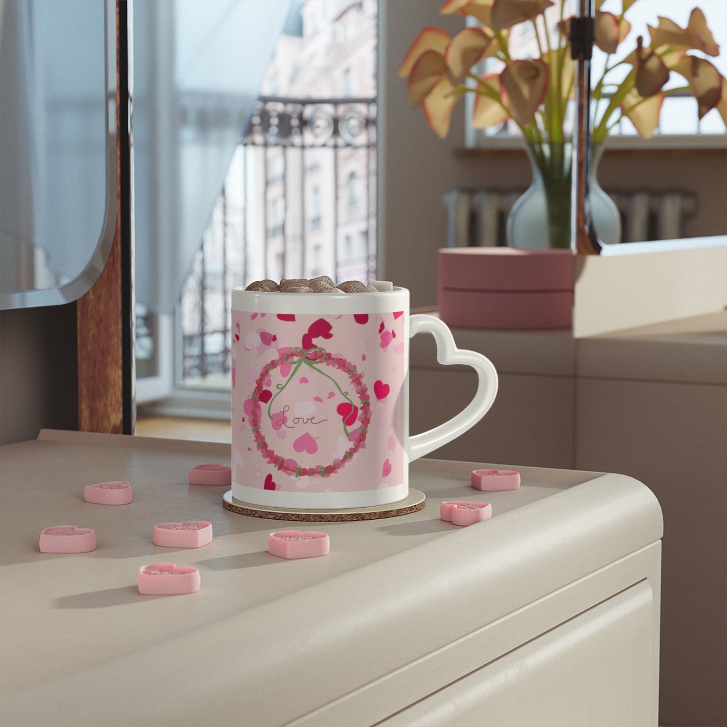 Love Wreath Heart-Shaped Mug