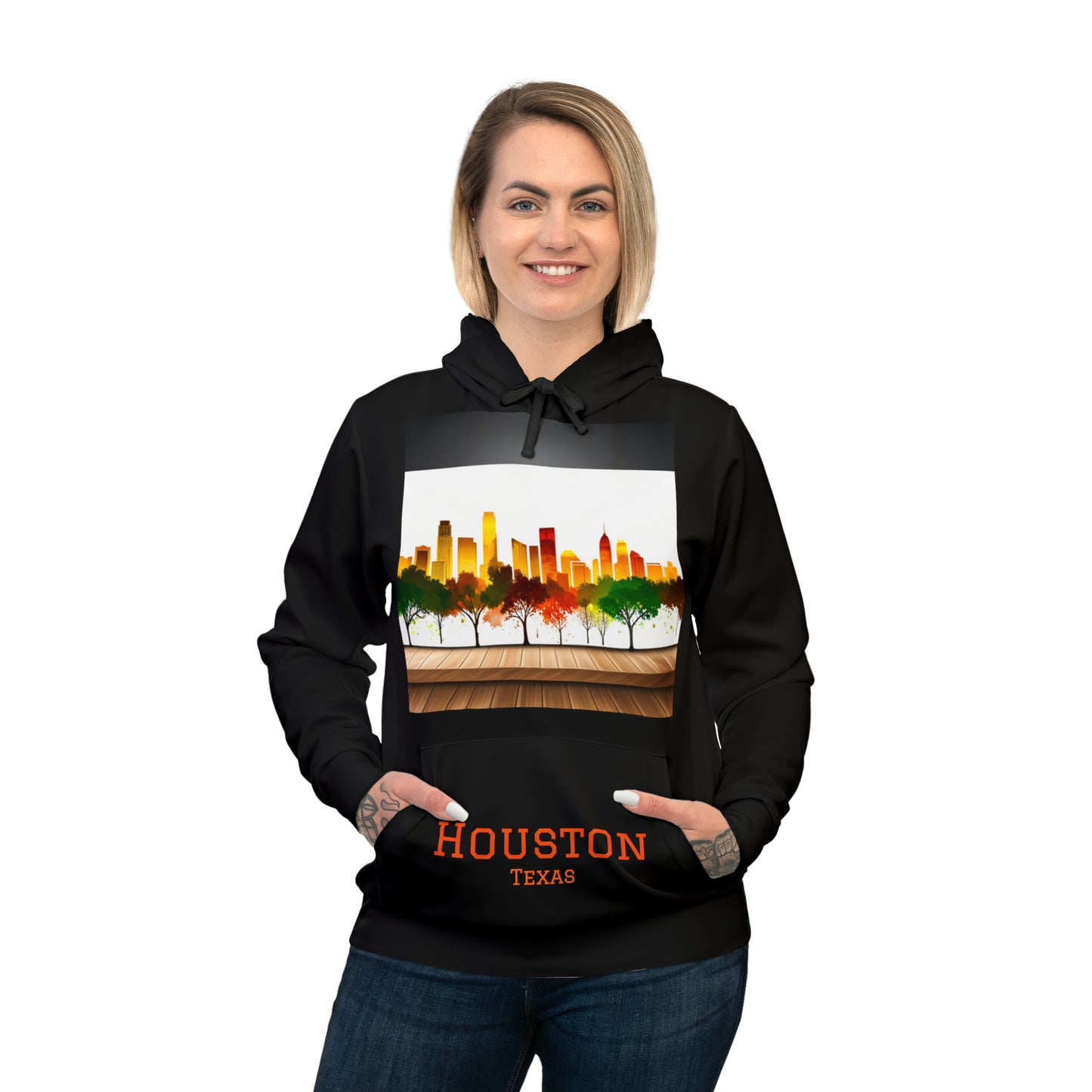 Houston Tree Views Unisex Athletic Hoodie Sweatshirt | Houston Texas
