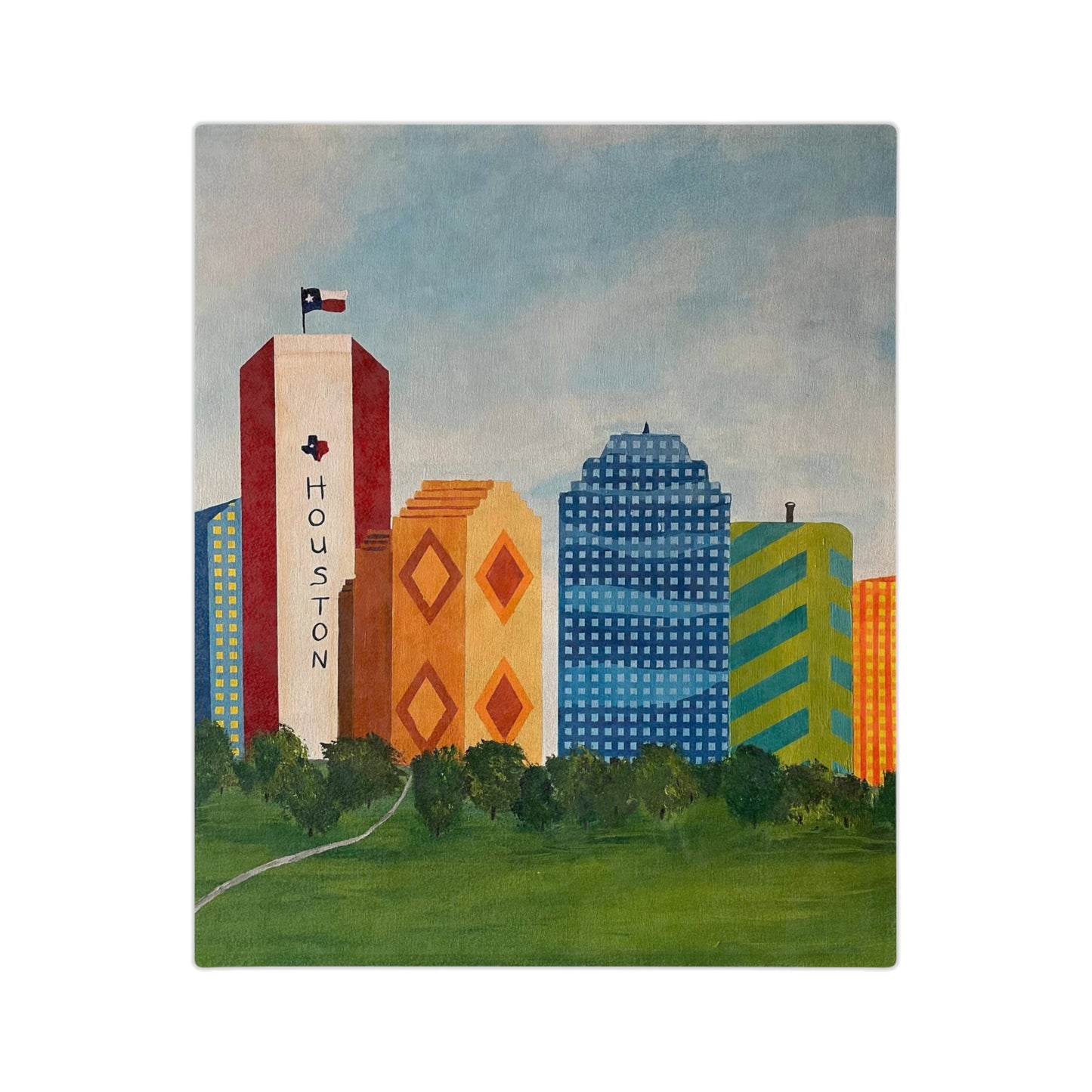 Houston Views Velveteen Minky Blanket | Houston Texas