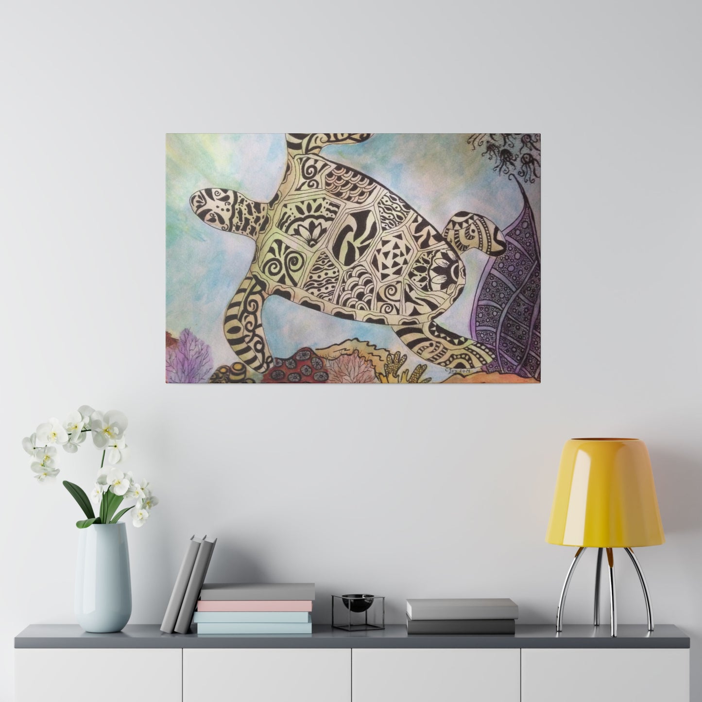 Zentangle Turtle Wall Art