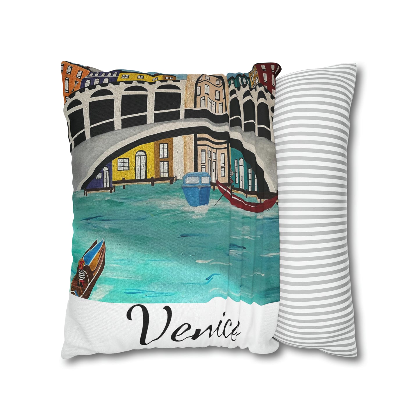 Venice Italy Pillow Cover  (White)