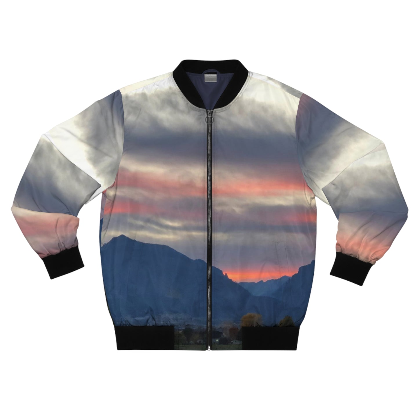 Sunset In Bitterroot Valley Montana Men's Bomber Jacket