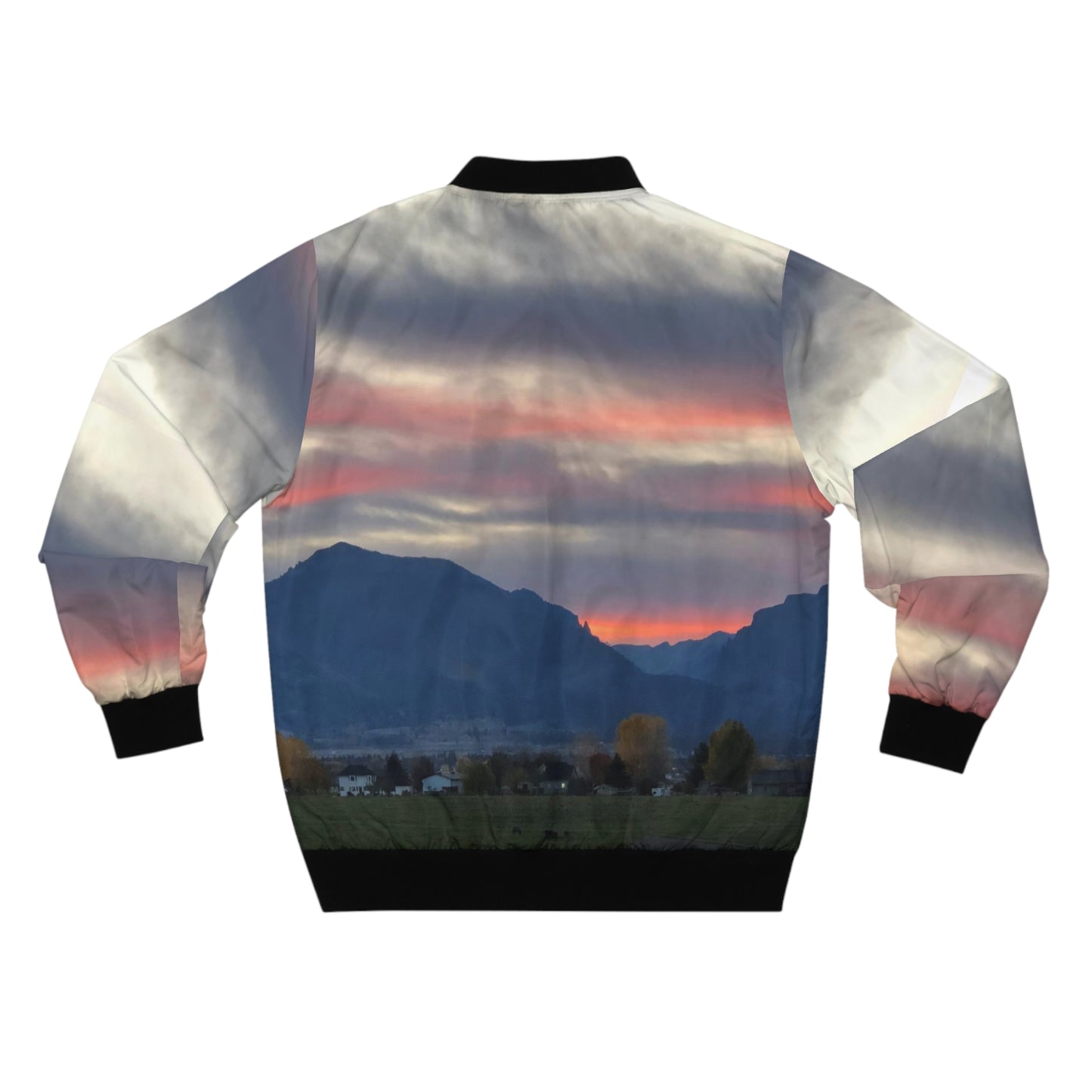 Sunset In Bitterroot Valley Montana Men's Bomber Jacket