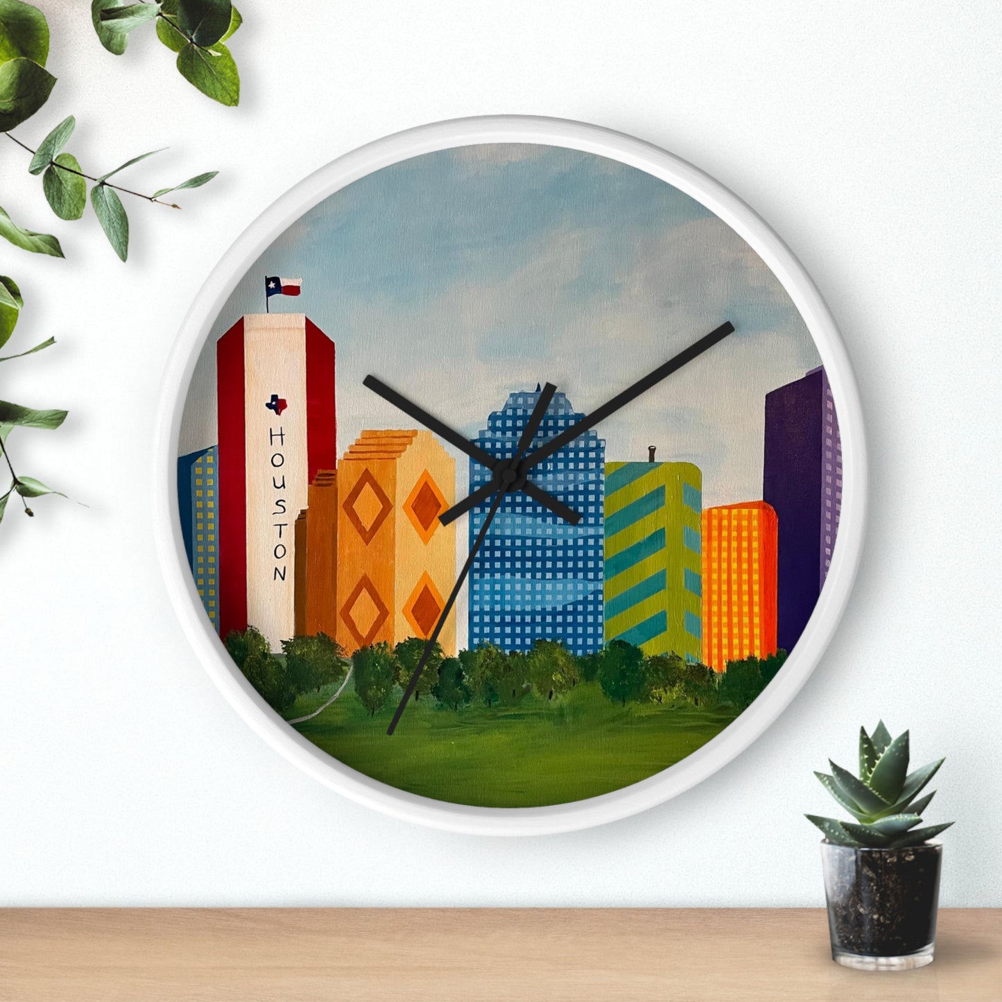 Houston Views Wall Clock