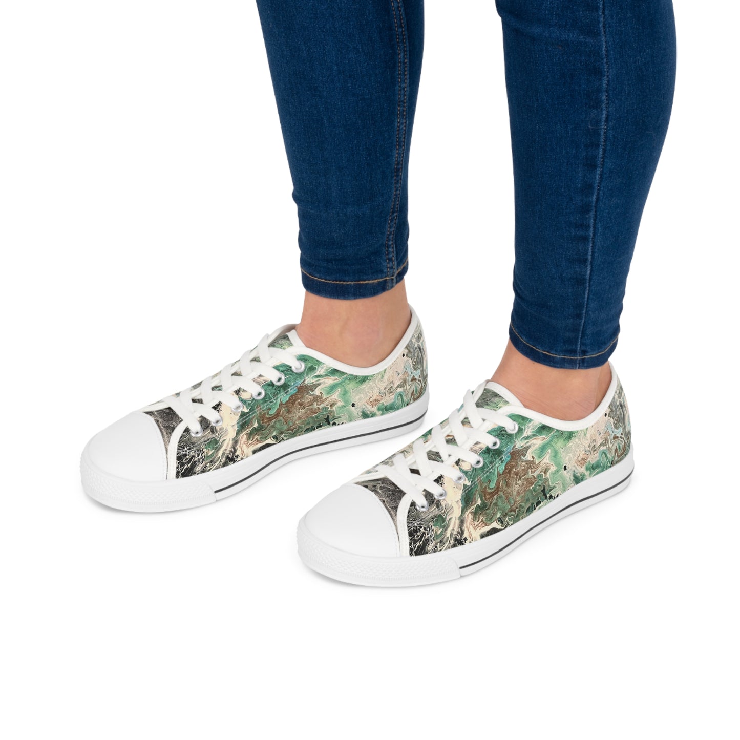 Emerald Swirl Low Top Women's Sneakers