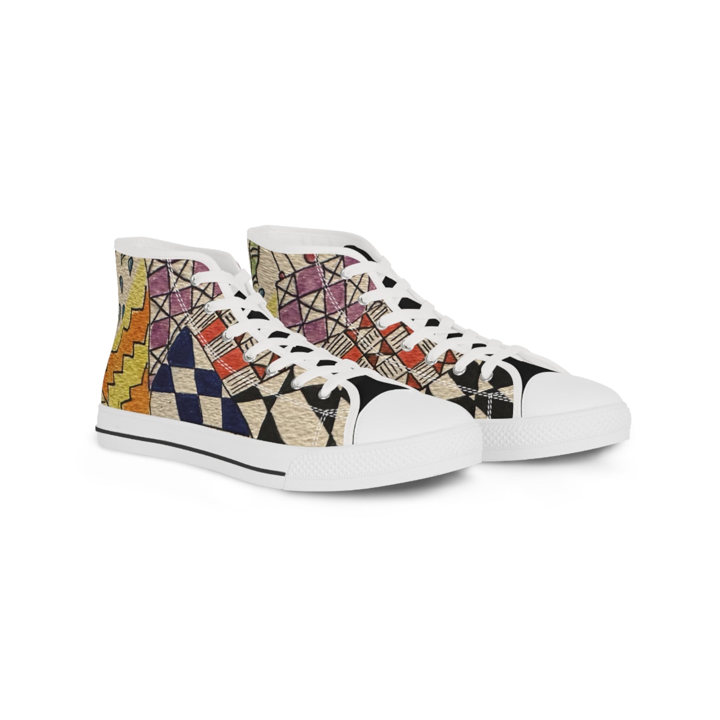 Zentangle Men's High Top Street Sneakers