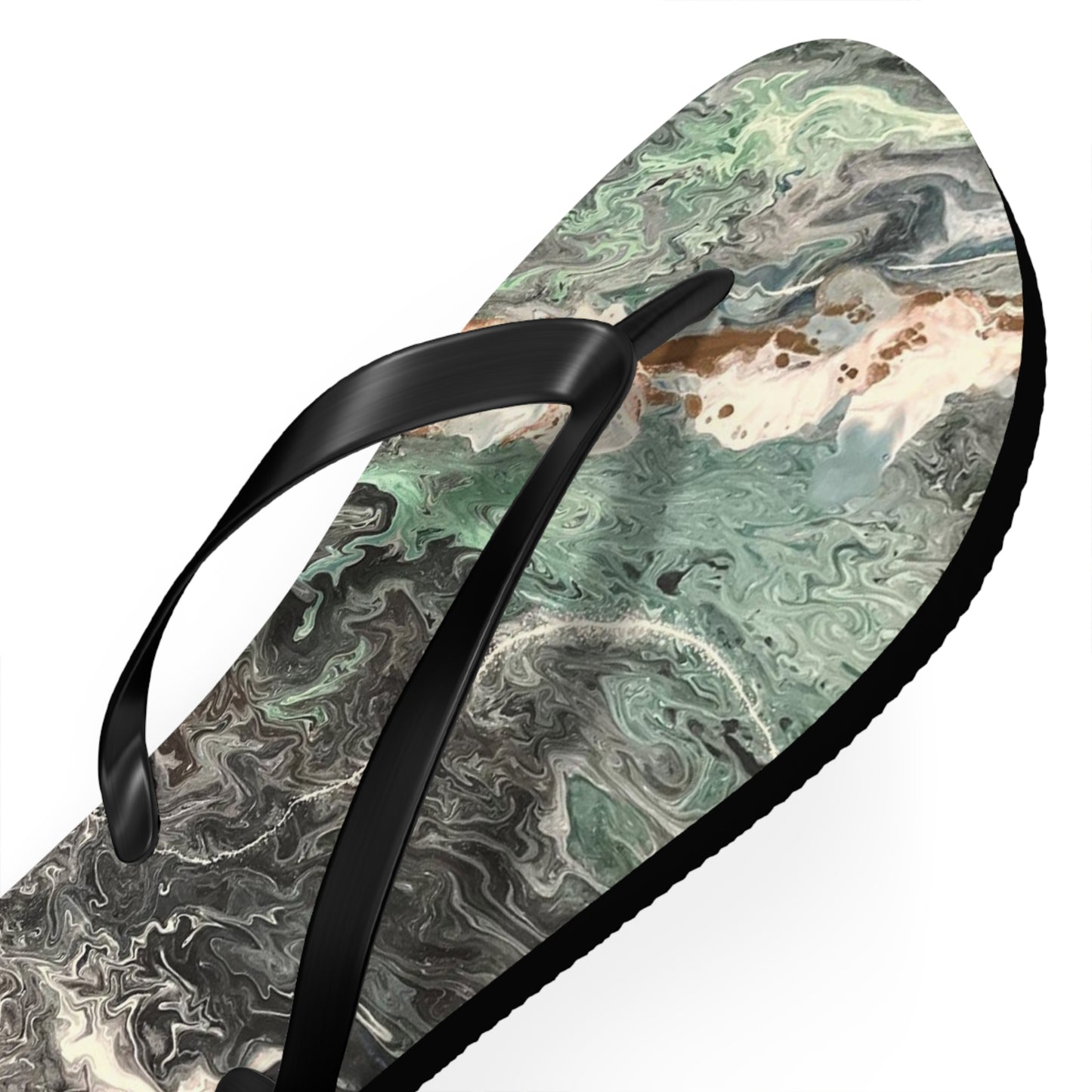 Emerald Swirl Flip Flops