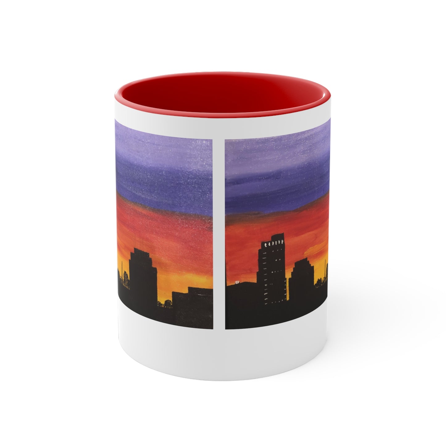 Sunset over Houston Skyline Coffee Mug (Double Sided) | Houston Texas