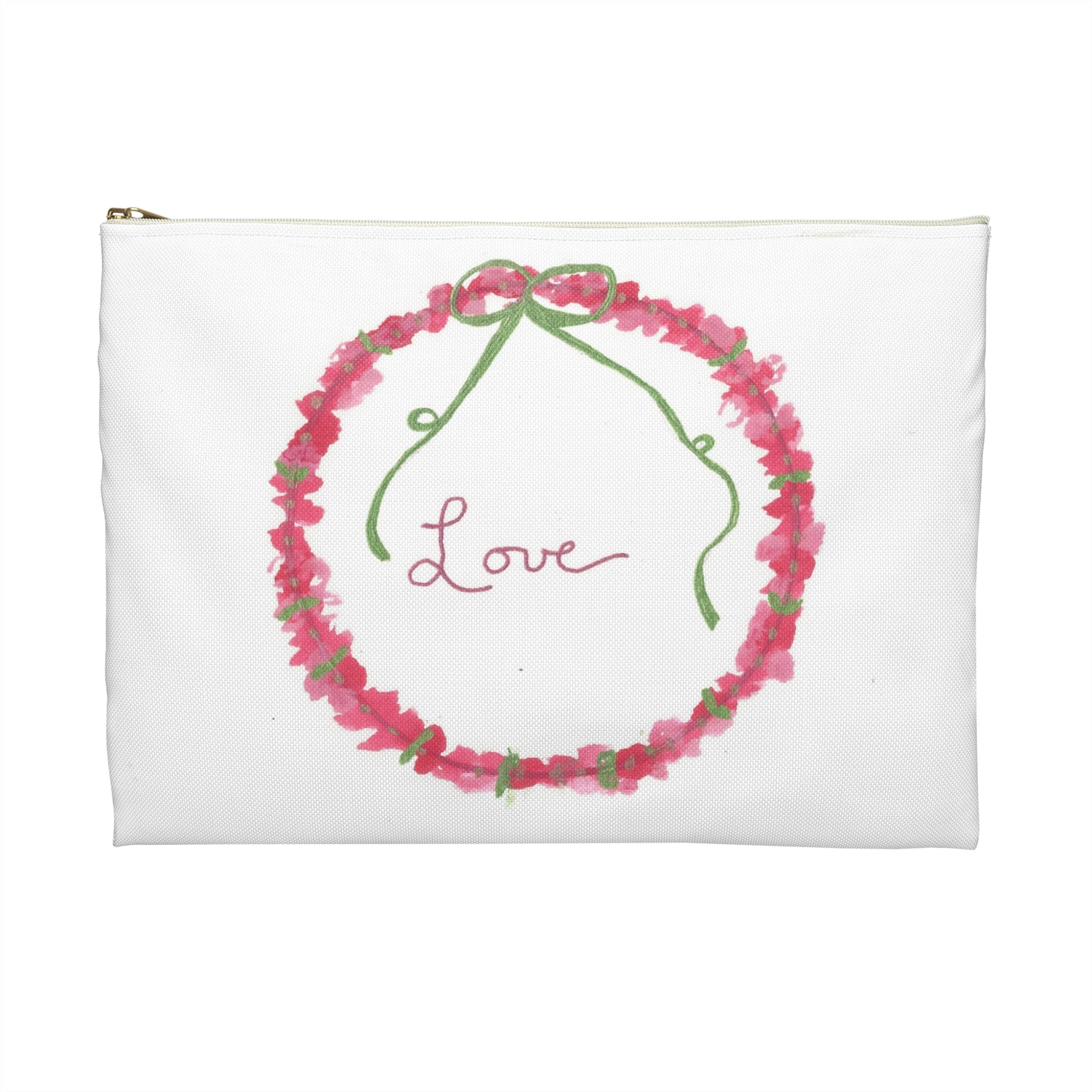Love Wreath Accessory Pouch, Cosmetic bag, pencil case