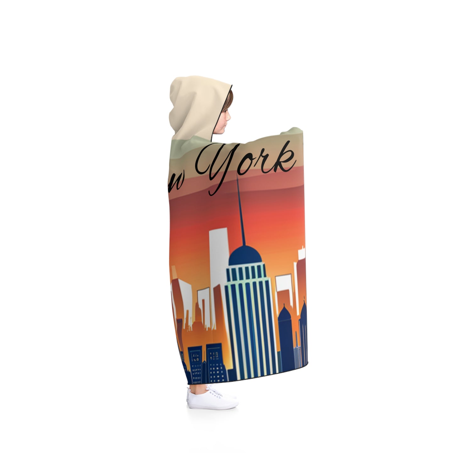 New York City Skyline Youth Hooded Blanket