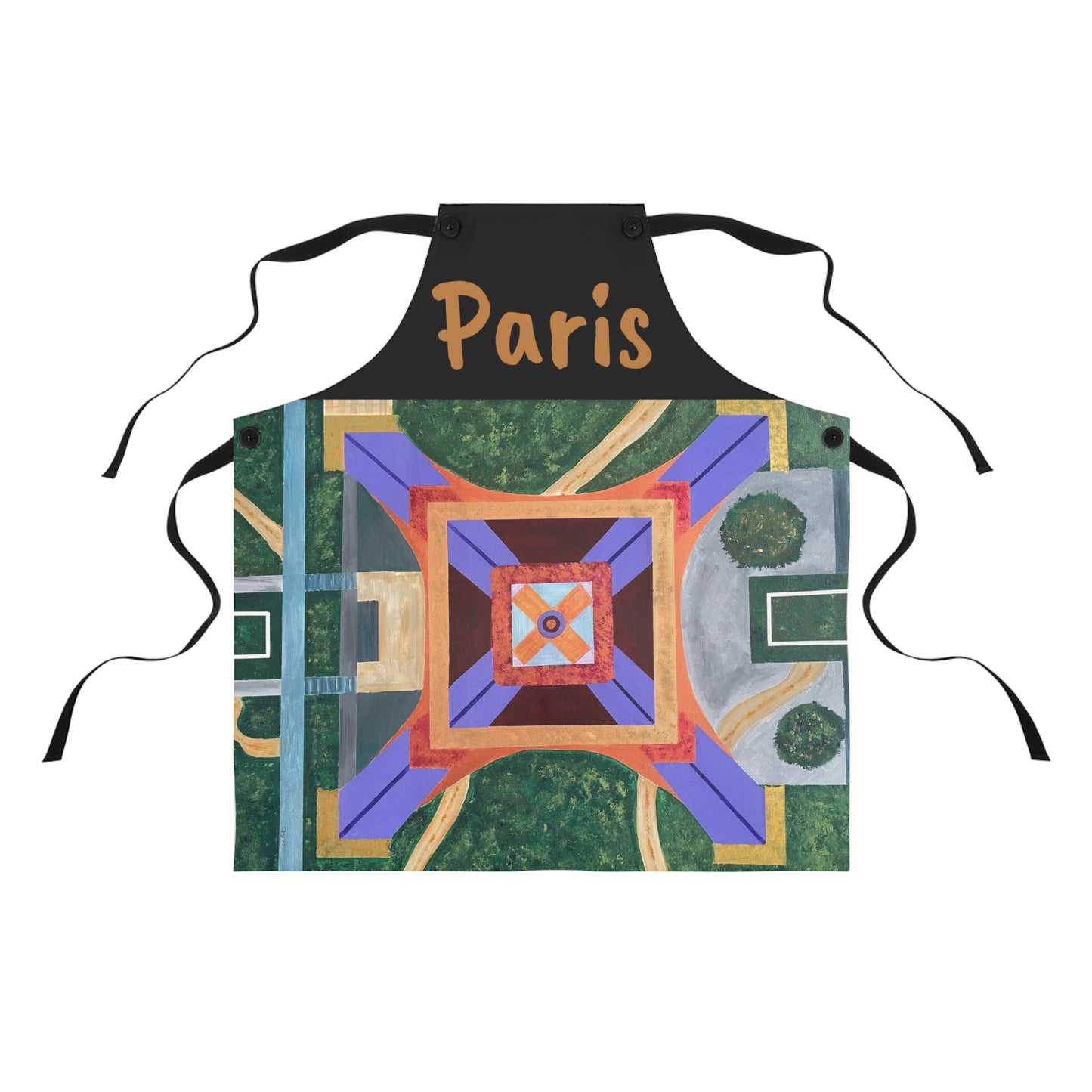 Paris Abstract Eiffel Tower Apron (Black)