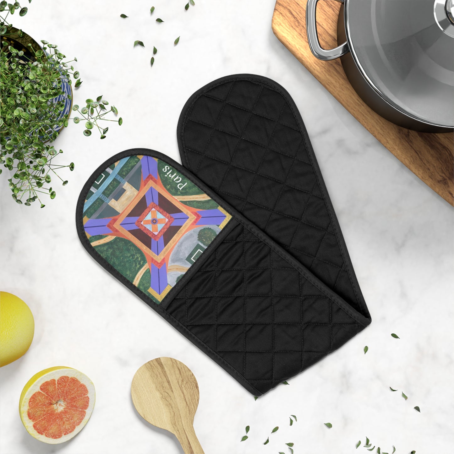 Paris Abstract Eiffel Tower Oven Mitts