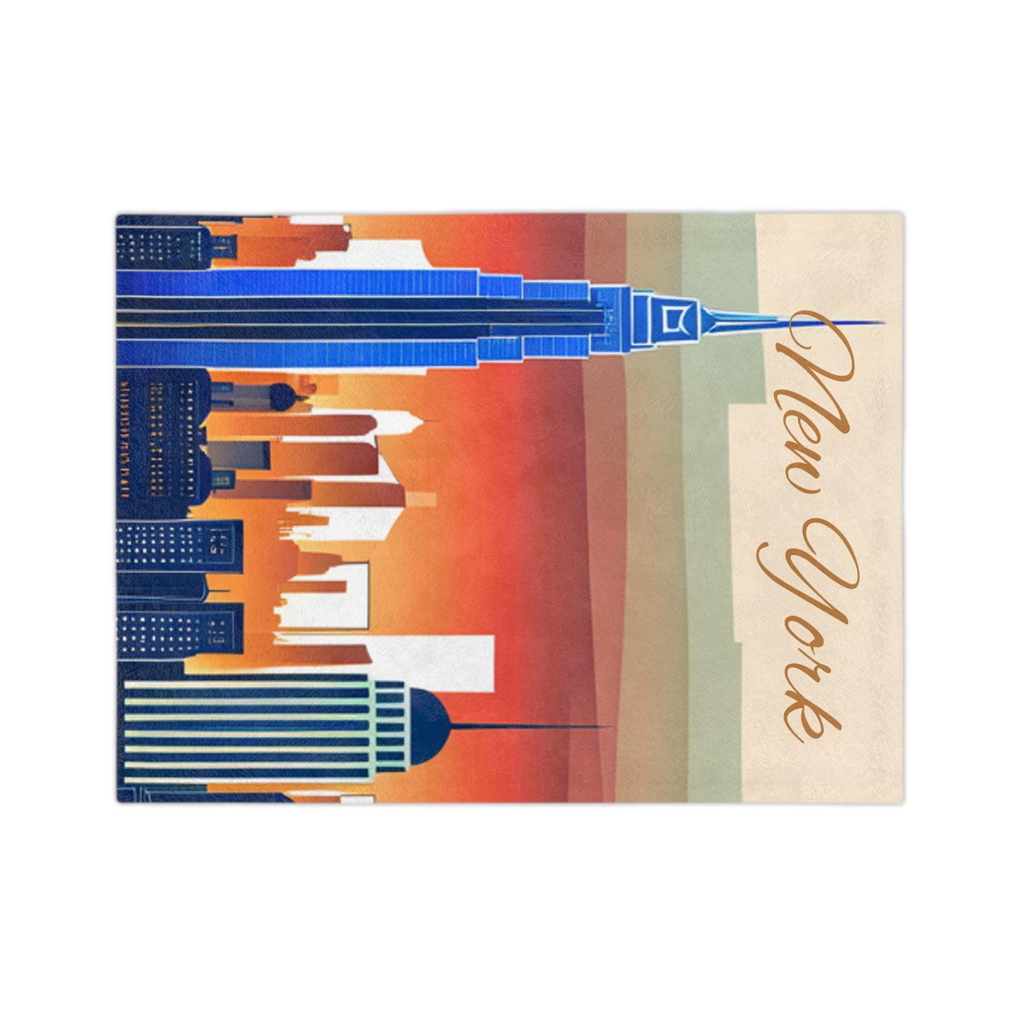 New York City Skyline Velveteen Minky Blanket