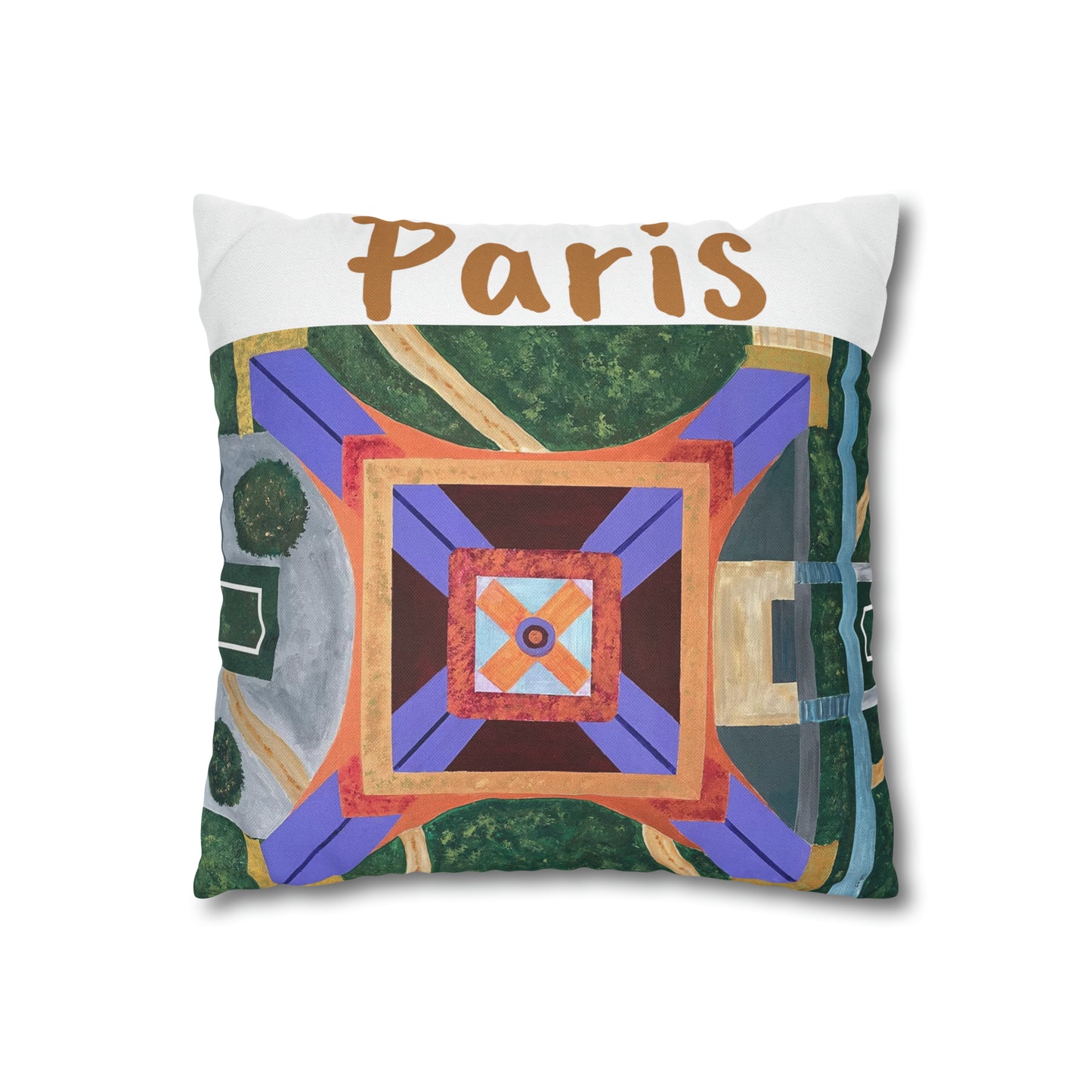 Paris Abstract Eiffel Tower Throw Pillow Cover (White)