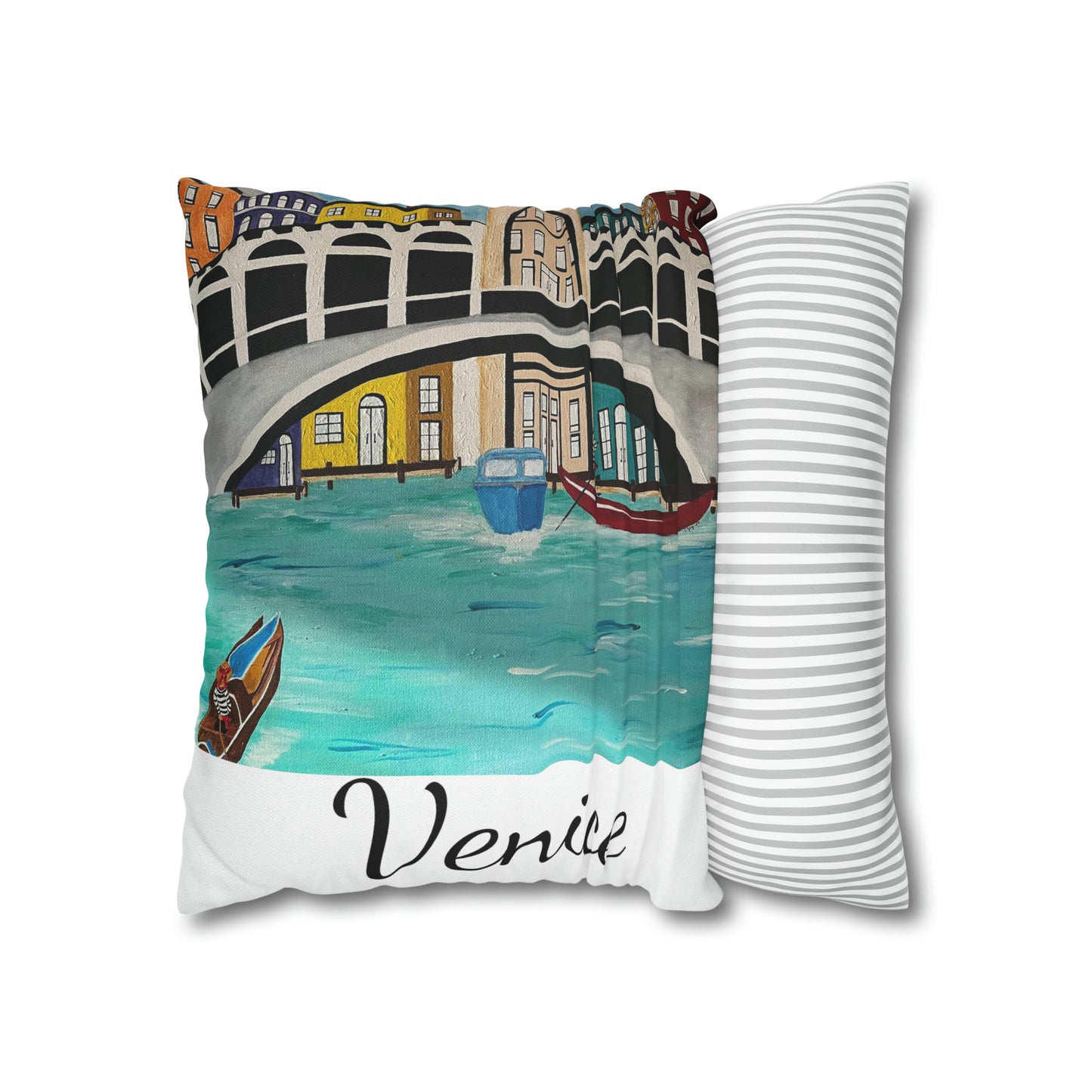 Venice Italy Pillow Cover  (White)