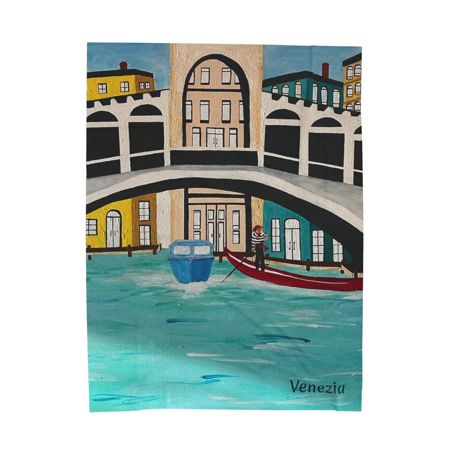 Venice Italy Velveteen Plush Blanket