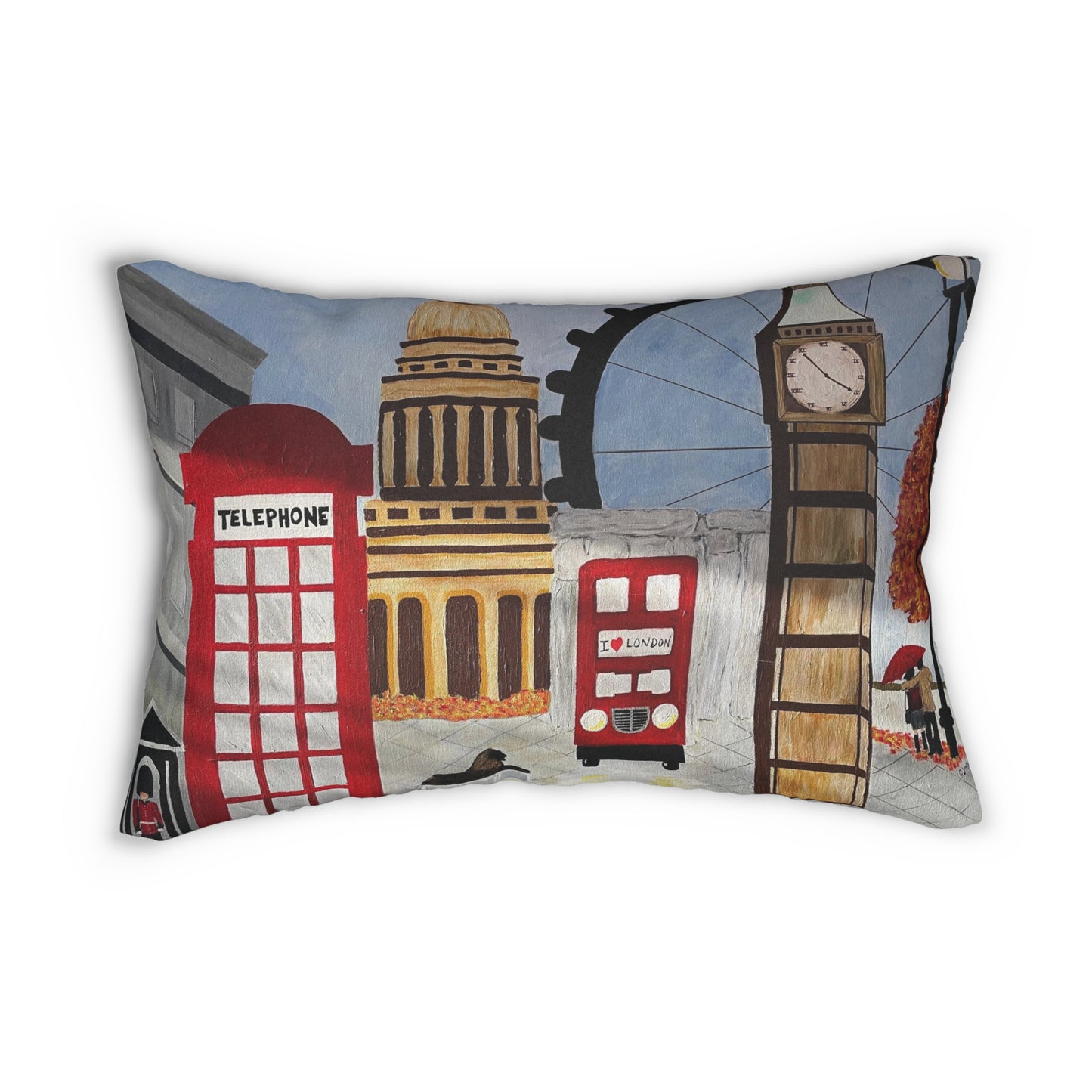 I Love London Lumbar Pillow