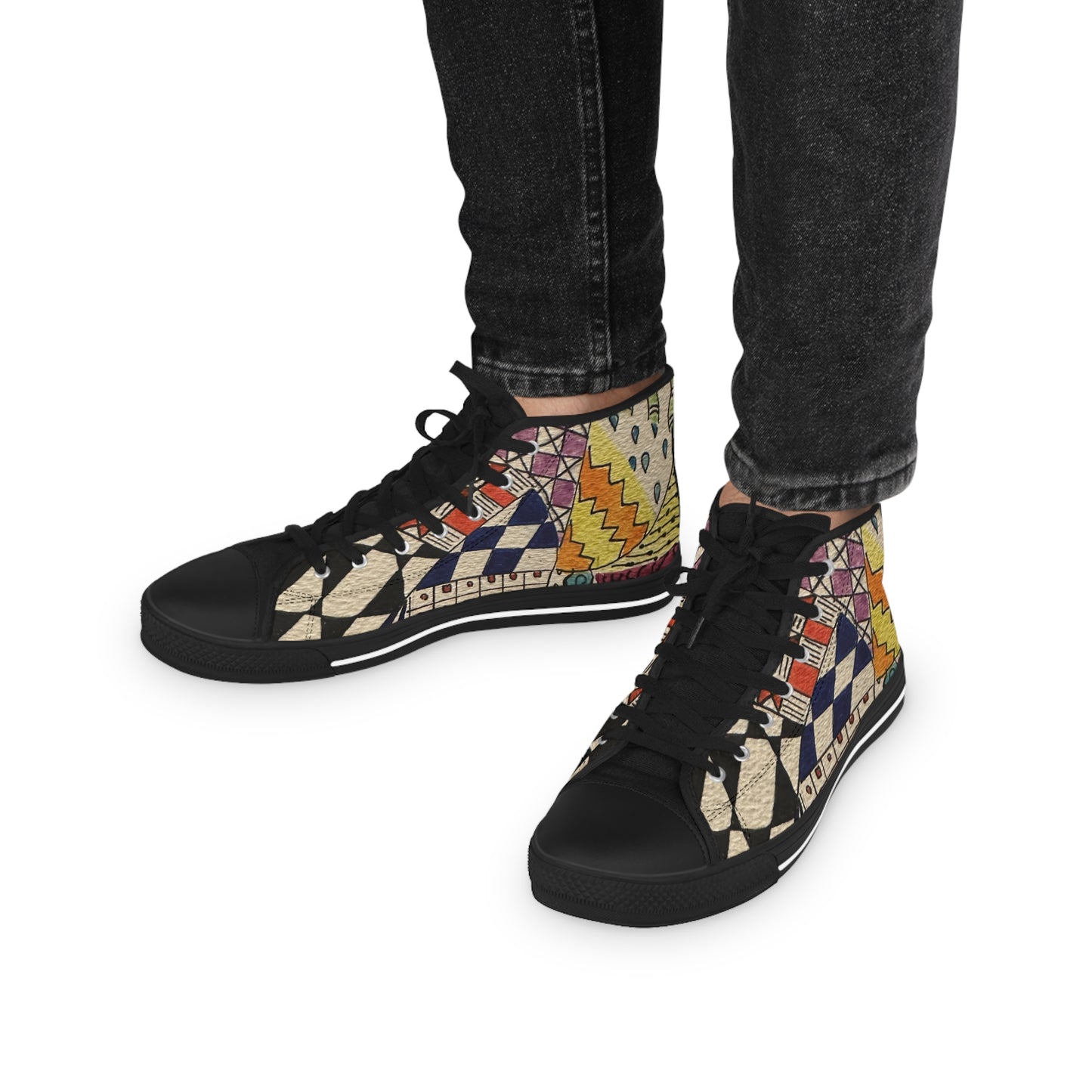 Zentangle Men's High Top Street Sneakers