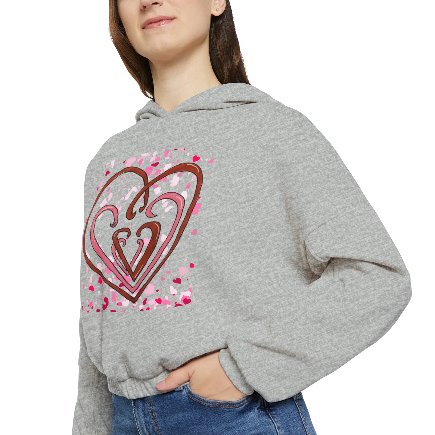 Hearts Intertwined - Women's Cinched Bottom Hoodie
