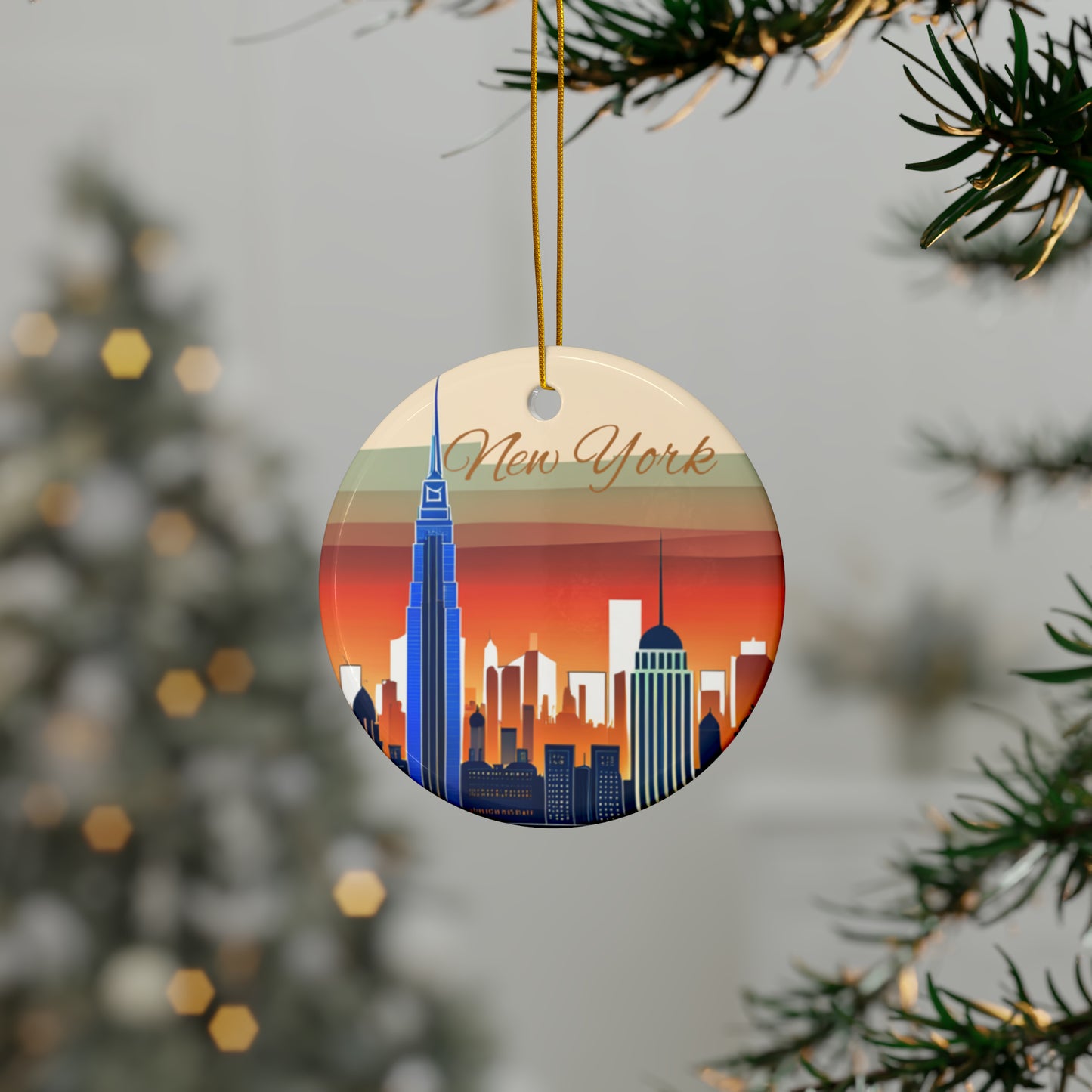 New York City Skyline Ceramic Ornaments (3pcs, 5pcs, 10pcs)