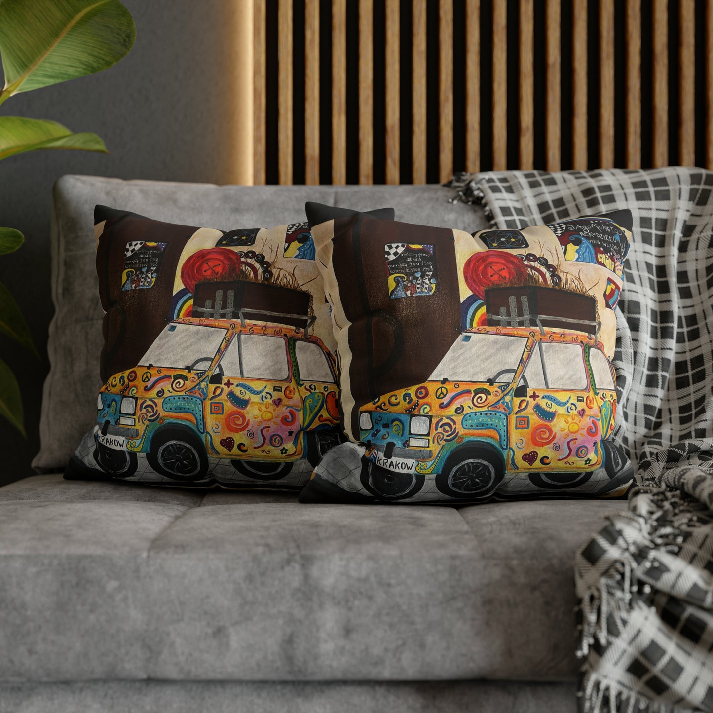 Krakow Poland Pillow Cover (Black)