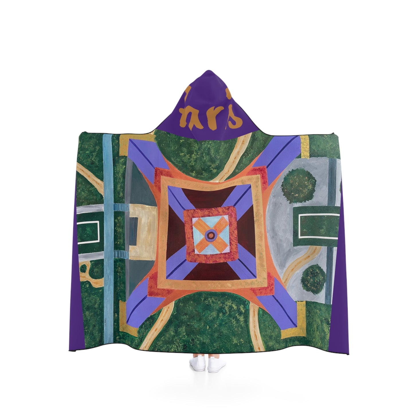 Paris Abstract Eiffel Tower Youth Hooded Blanket