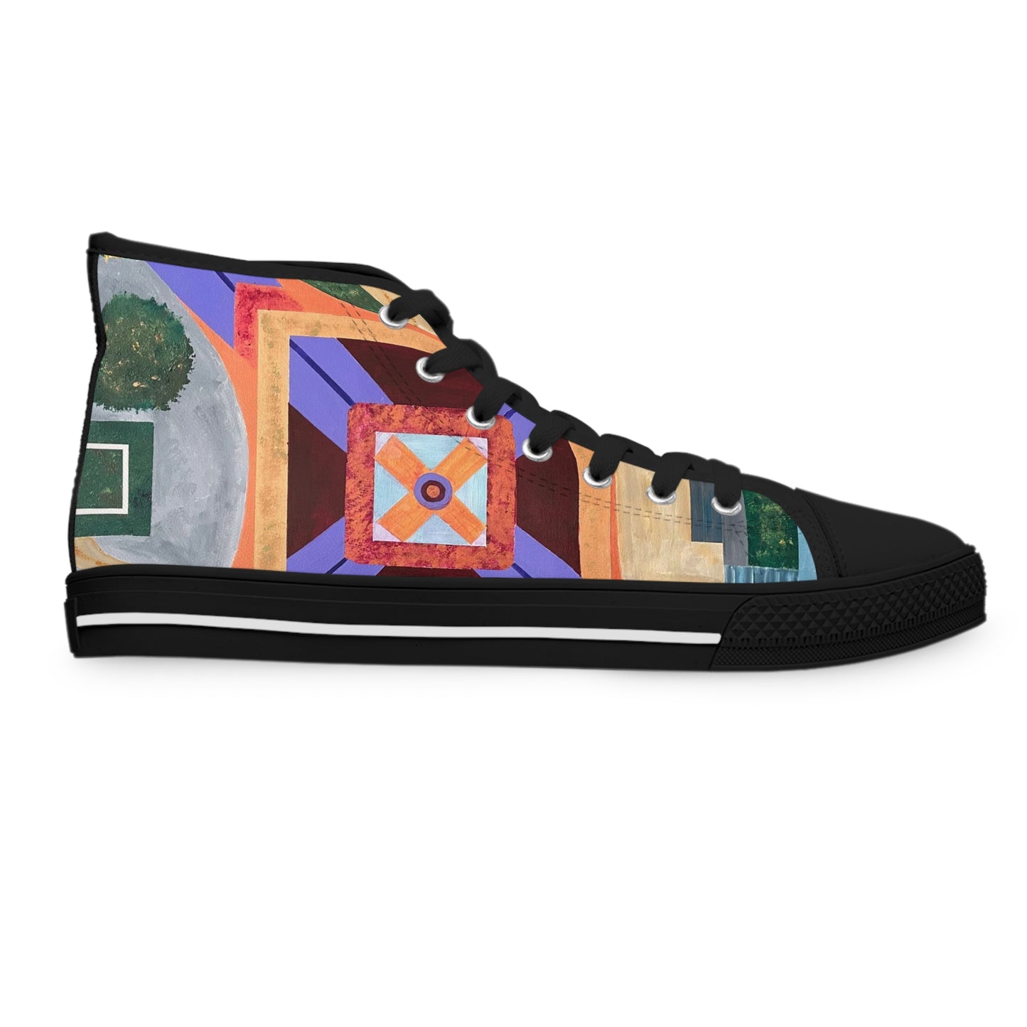 Paris Abstract Eiffel Tower Women's High Top Sneakers