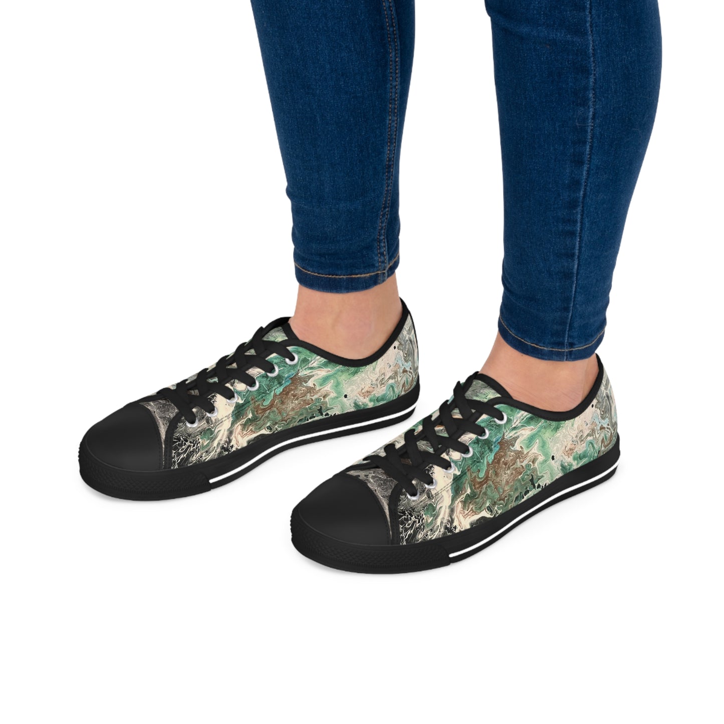 Emerald Swirl Low Top Women's Sneakers