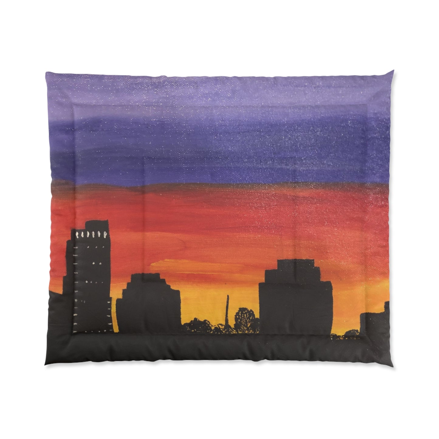 Sunset over Houston Skyline Lightweight Comforter | Houston Texas