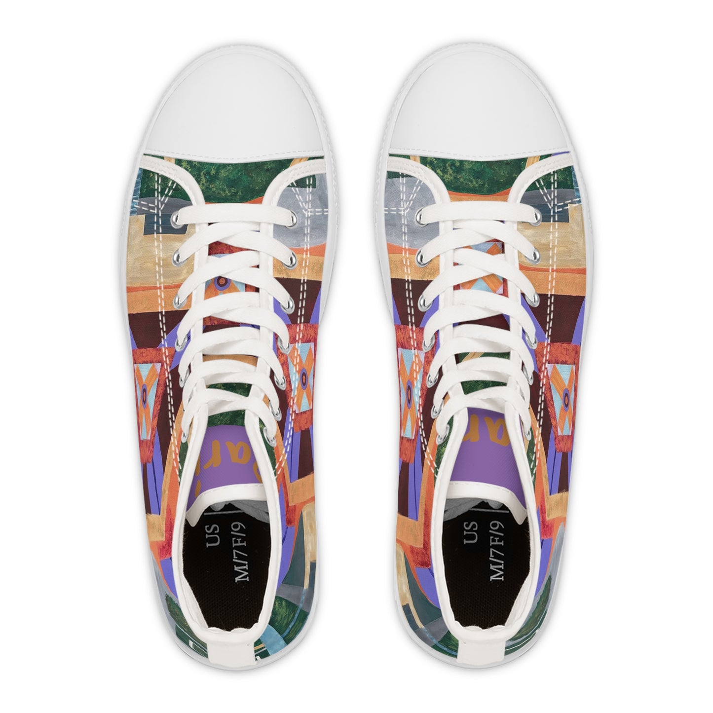 Paris Abstract Eiffel Tower Women's High Top Sneakers