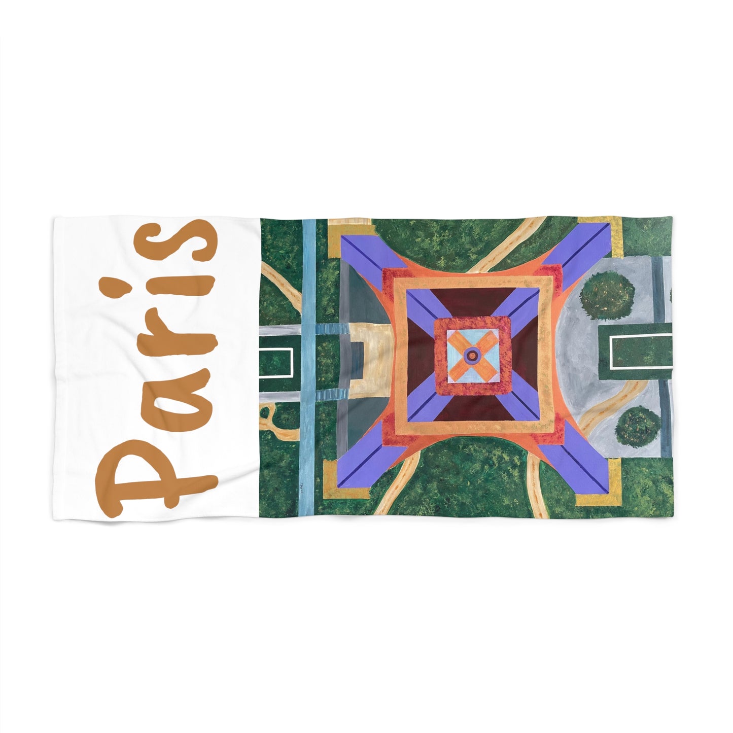 Paris Abstract Eiffel Tower Beach Towel