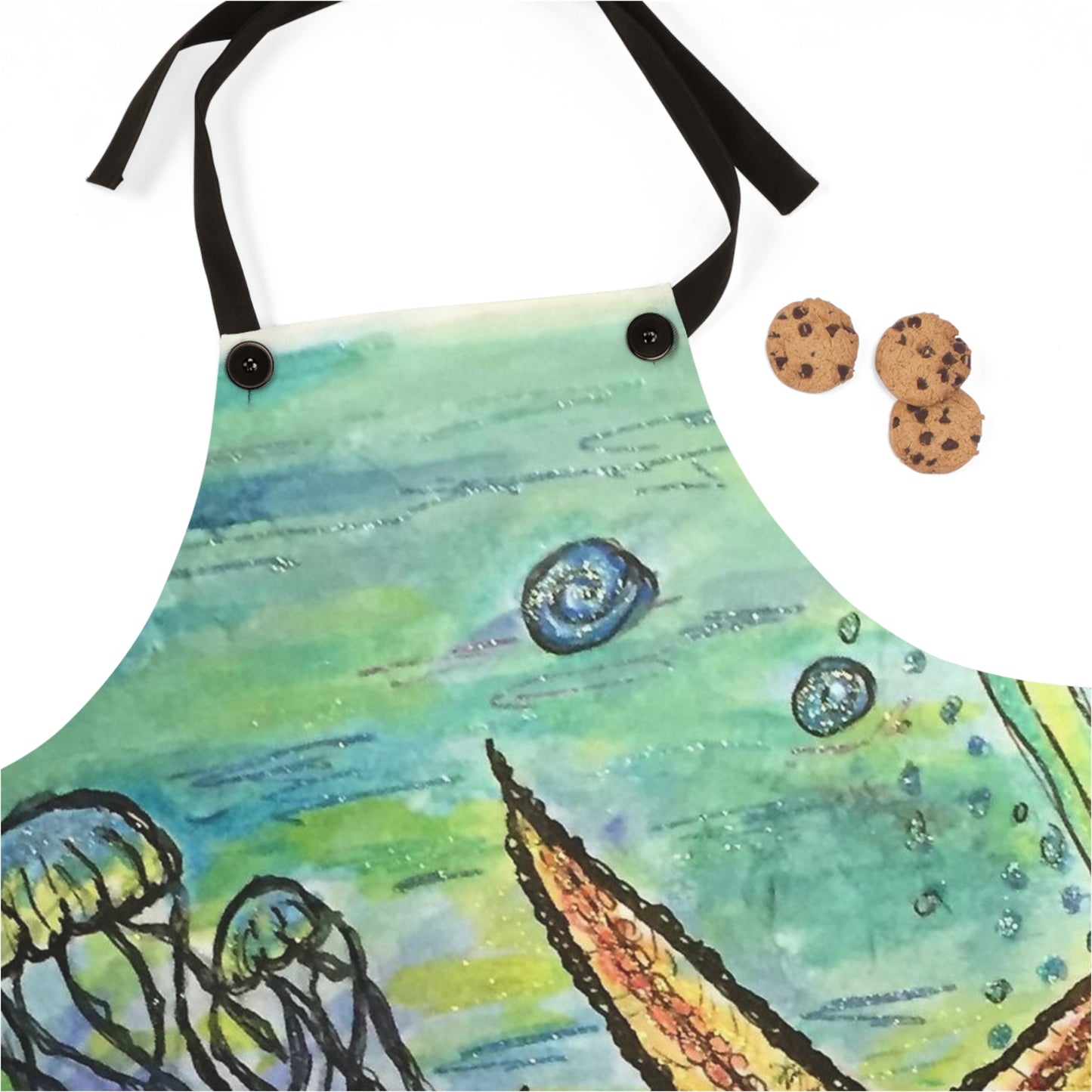Under Water Fun Apron (Black straps)