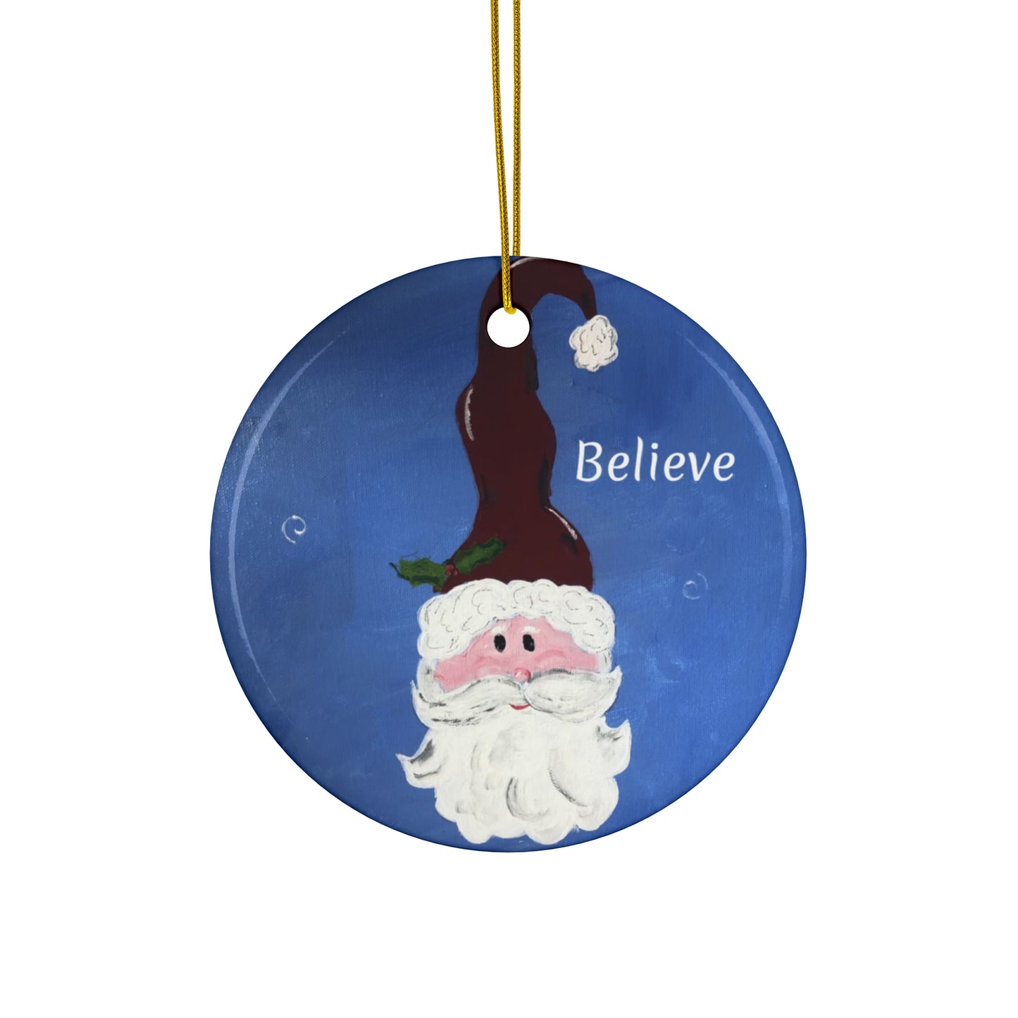Santa I Believe Ceramic Ornaments (3pcs, 5pcs, 10pcs)