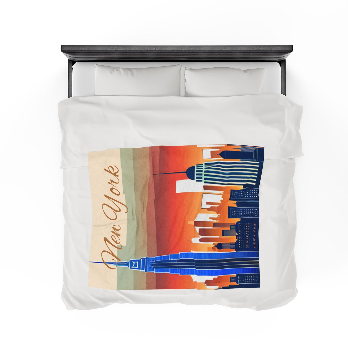 New York City Skyline Velveteen Plush Blanket