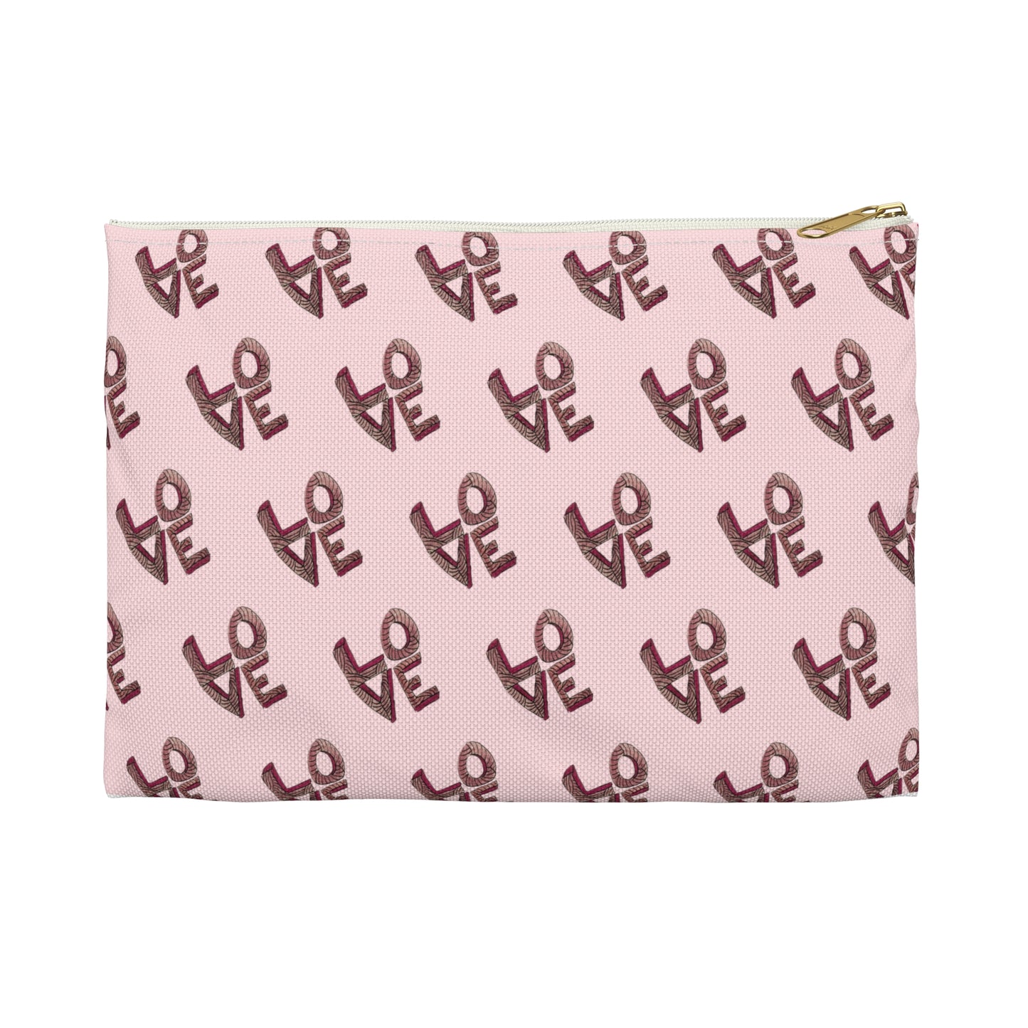 Stacked Love Accessory Pouch - Pink/White
