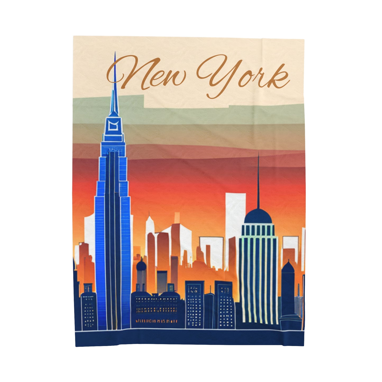 New York City Skyline Velveteen Plush Blanket