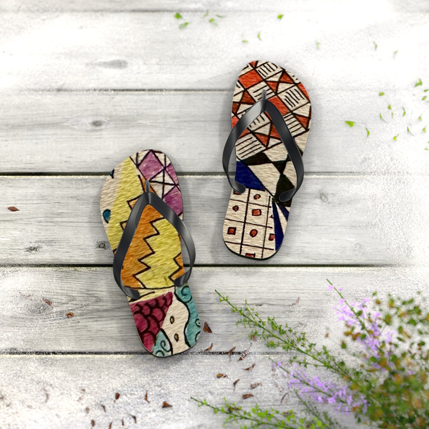 Zentangle Flip Flops