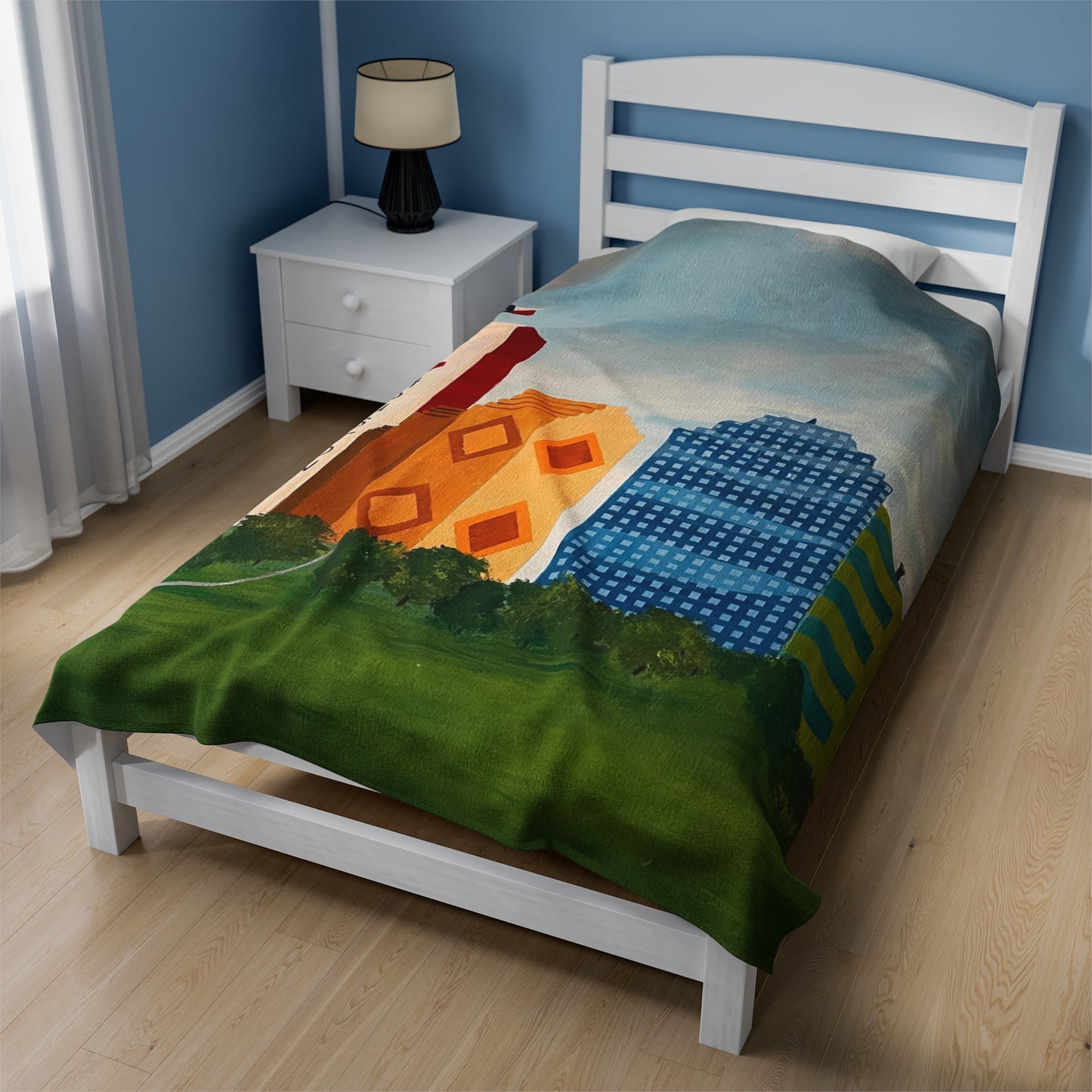 Houston Views Velveteen Plush Blanket | Houston Texas
