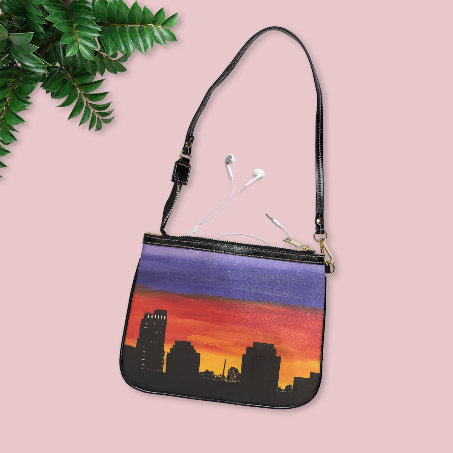 Sunset over Houston Skyline Shoulder Bag | Houston Texas