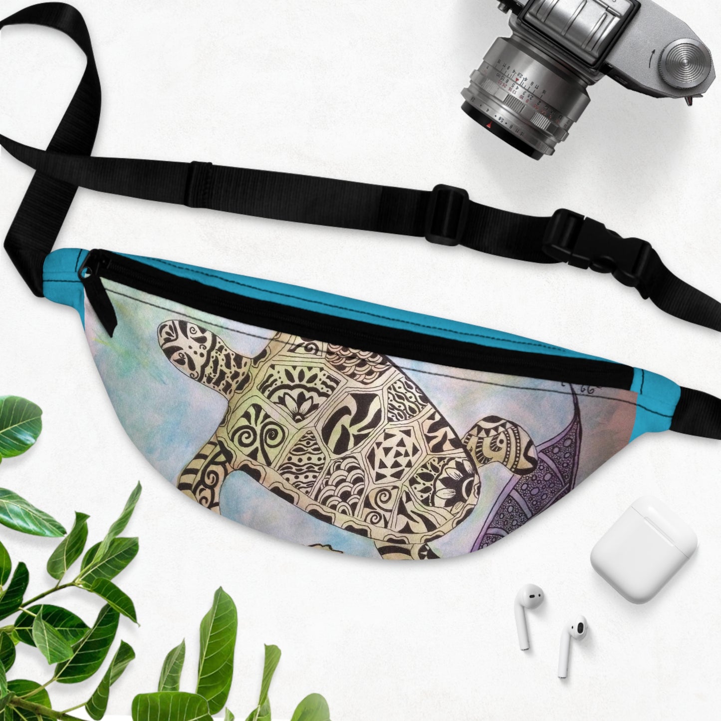 Zentangle Turtle Fanny Pack | Crossbody Bag